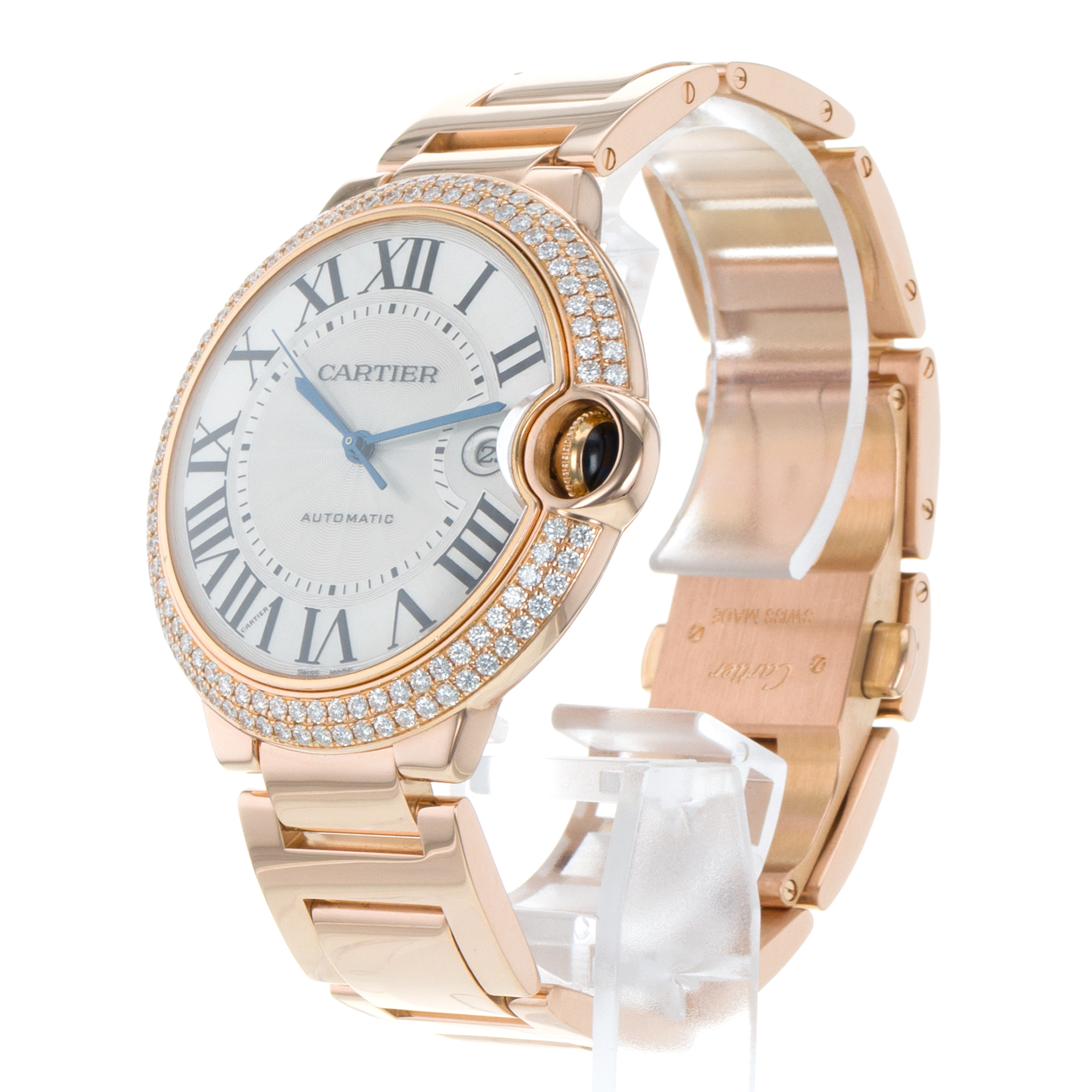 Cartier Ballon Bleu 42mm WE9008Z3 2999 Factory Diamonds Rose Gold Mens Watch thumbnail 4