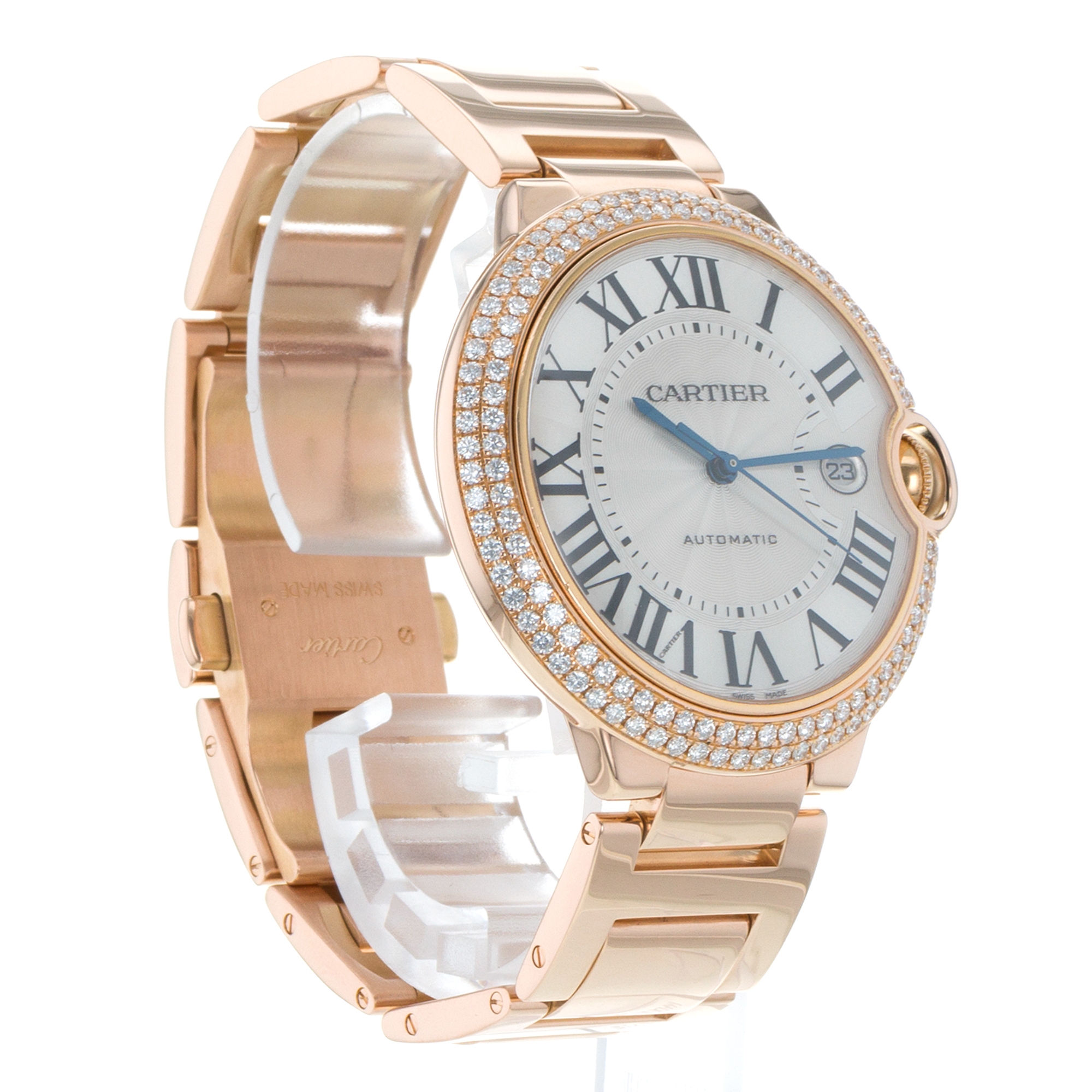 Cartier Ballon Bleu 42mm WE9008Z3 2999 Factory Diamonds Rose Gold Mens Watch thumbnail 7