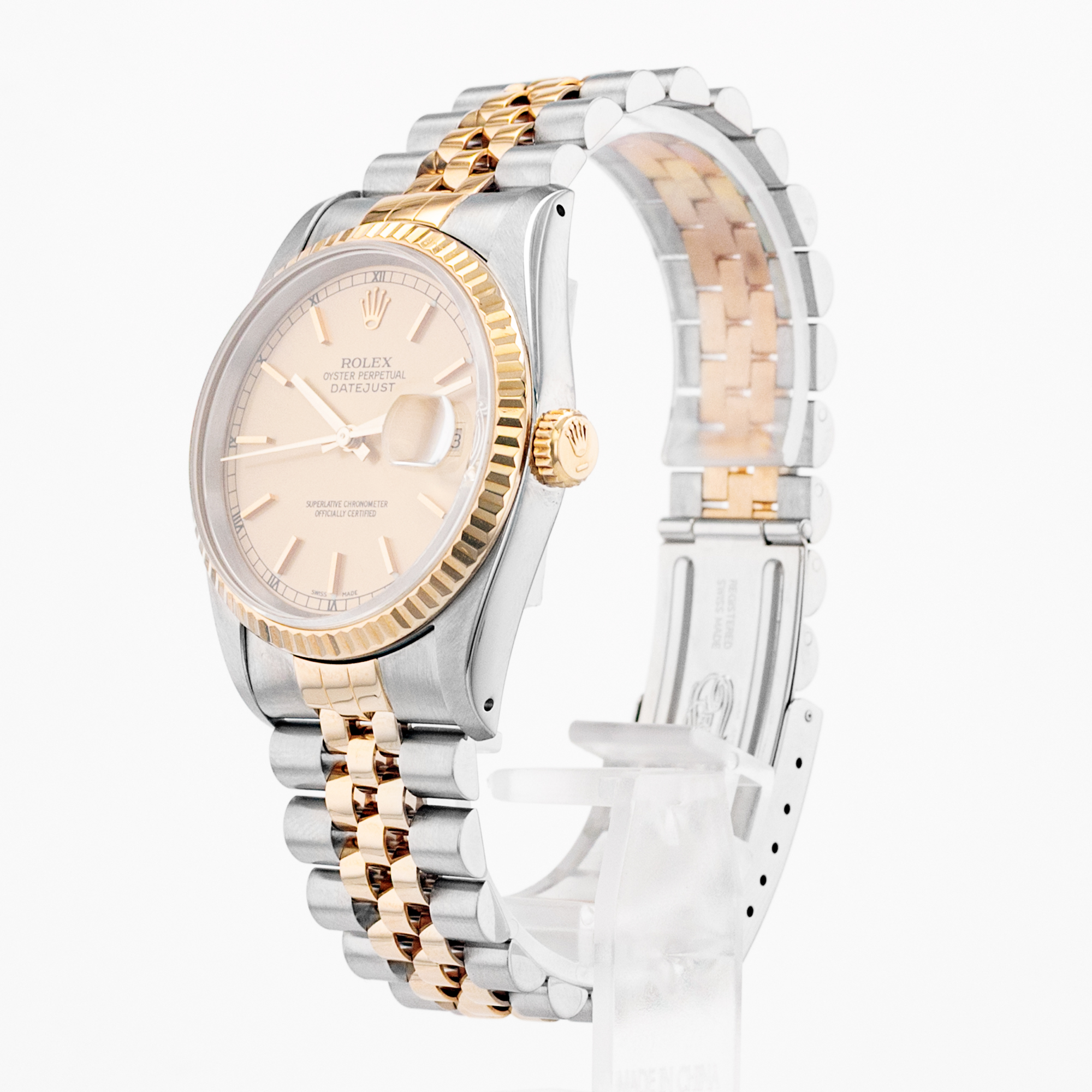 Rolex Datejust 36 16233 Yellow Index Stick Jubilee Steel Gold Mens Watch 1991 thumbnail 4