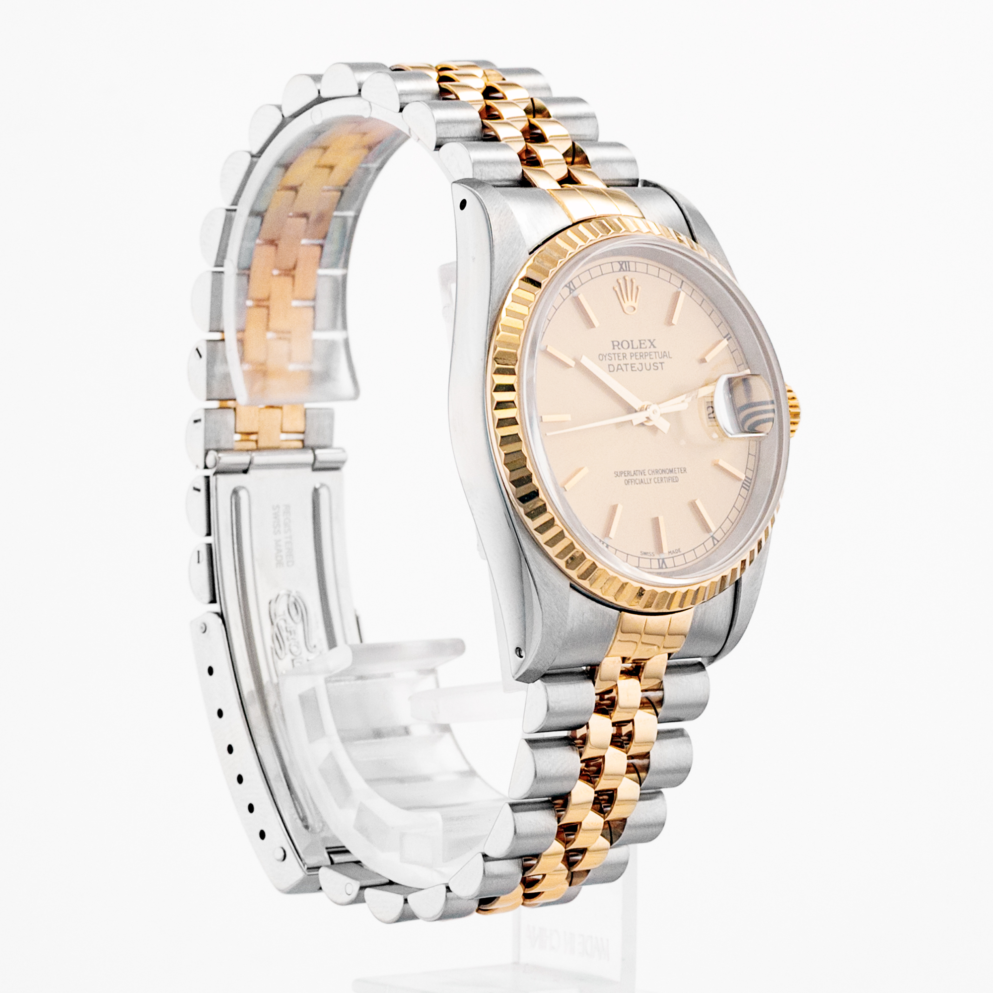 Rolex Datejust 36 16233 Yellow Index Stick Jubilee Steel Gold Mens Watch 1991 thumbnail 6