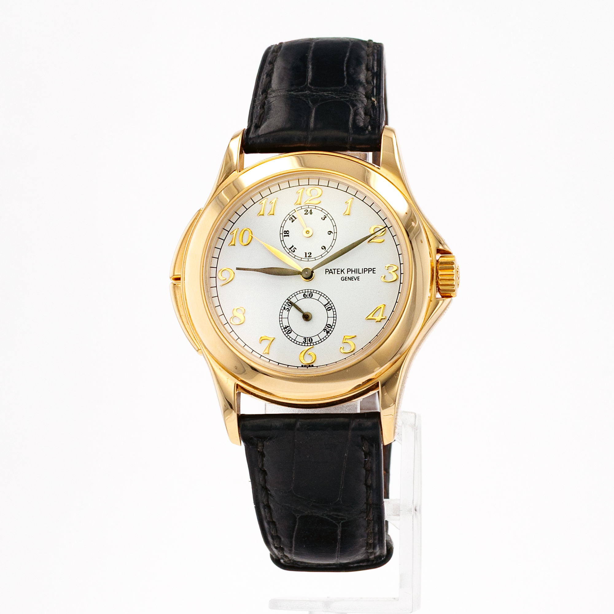Patek Philippe Calatrava 5134J-001 37mm White Arabic Yellow Gold Mens Watch thumbnail 3