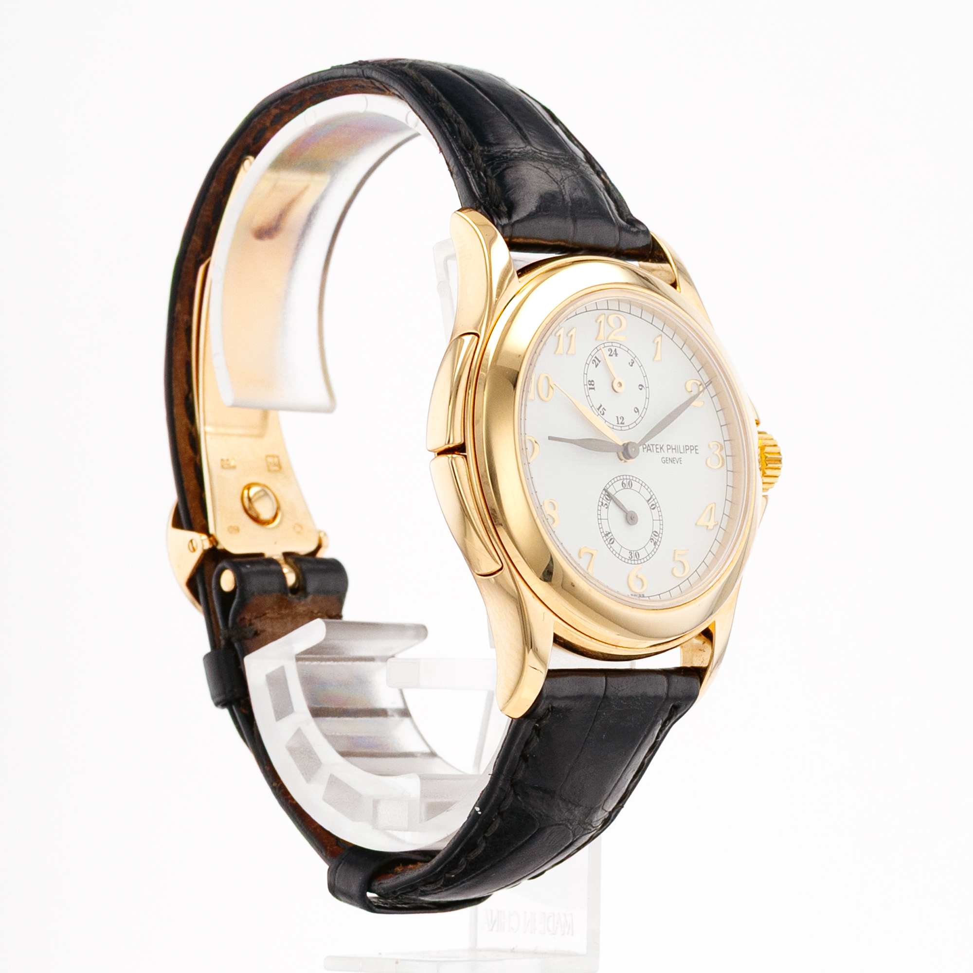 Patek Philippe Calatrava 5134J-001 37mm White Arabic Yellow Gold Mens Watch thumbnail 7
