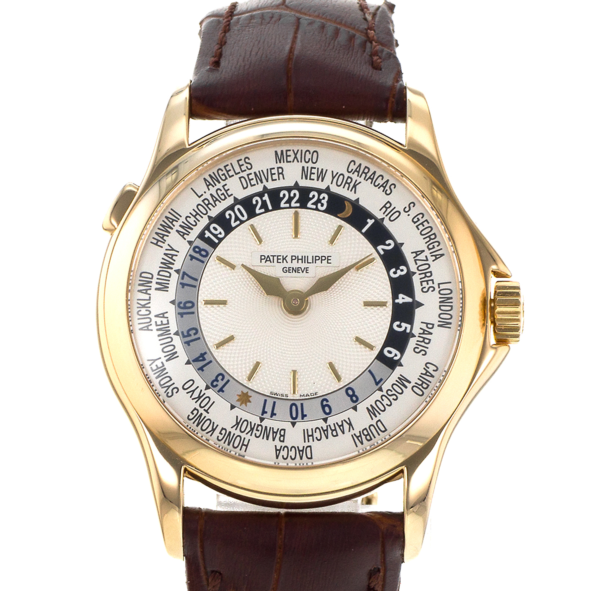 Patek Philippe World Time 5110J-001 37mm Complications Yellow Gold Mens Watch thumbnail 1