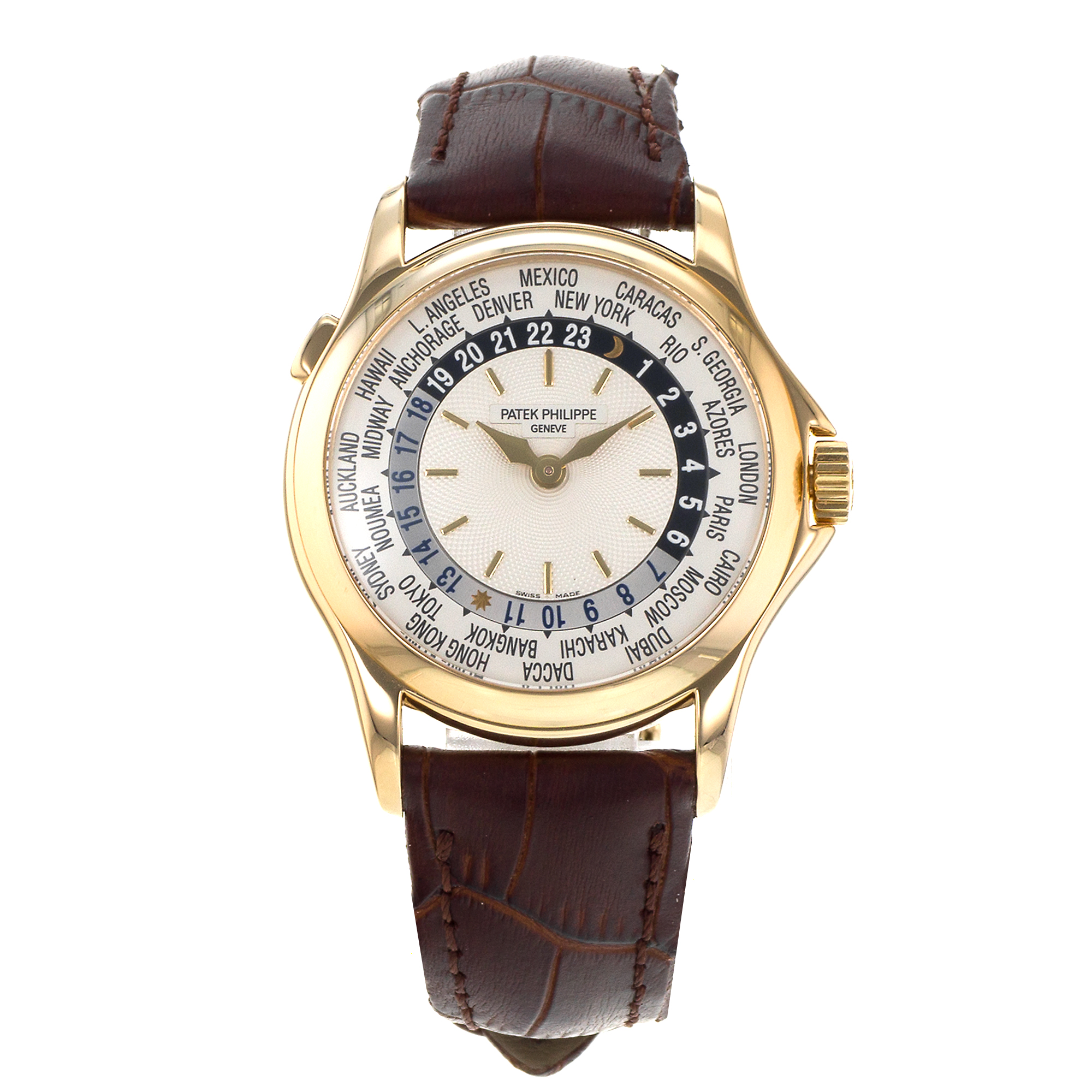 Patek Philippe World Time 5110J-001 37mm Complications Yellow Gold Mens Watch thumbnail 2