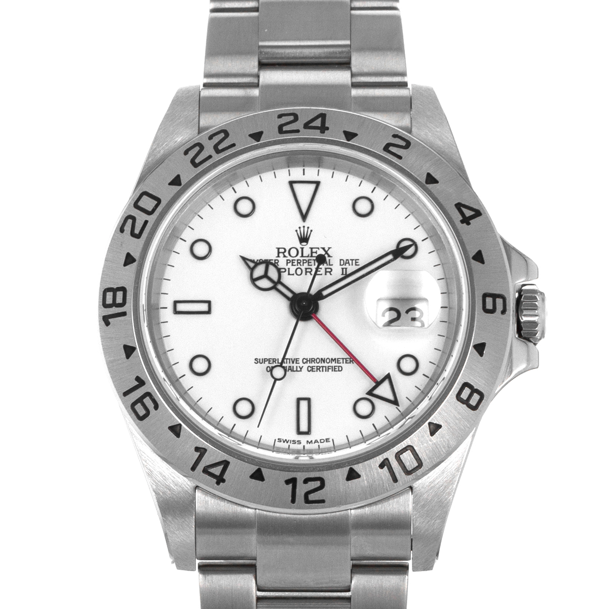 Rolex Explorer II 16570 40mm White GMT Steel Oyster Automatic Mens Watch thumbnail 1