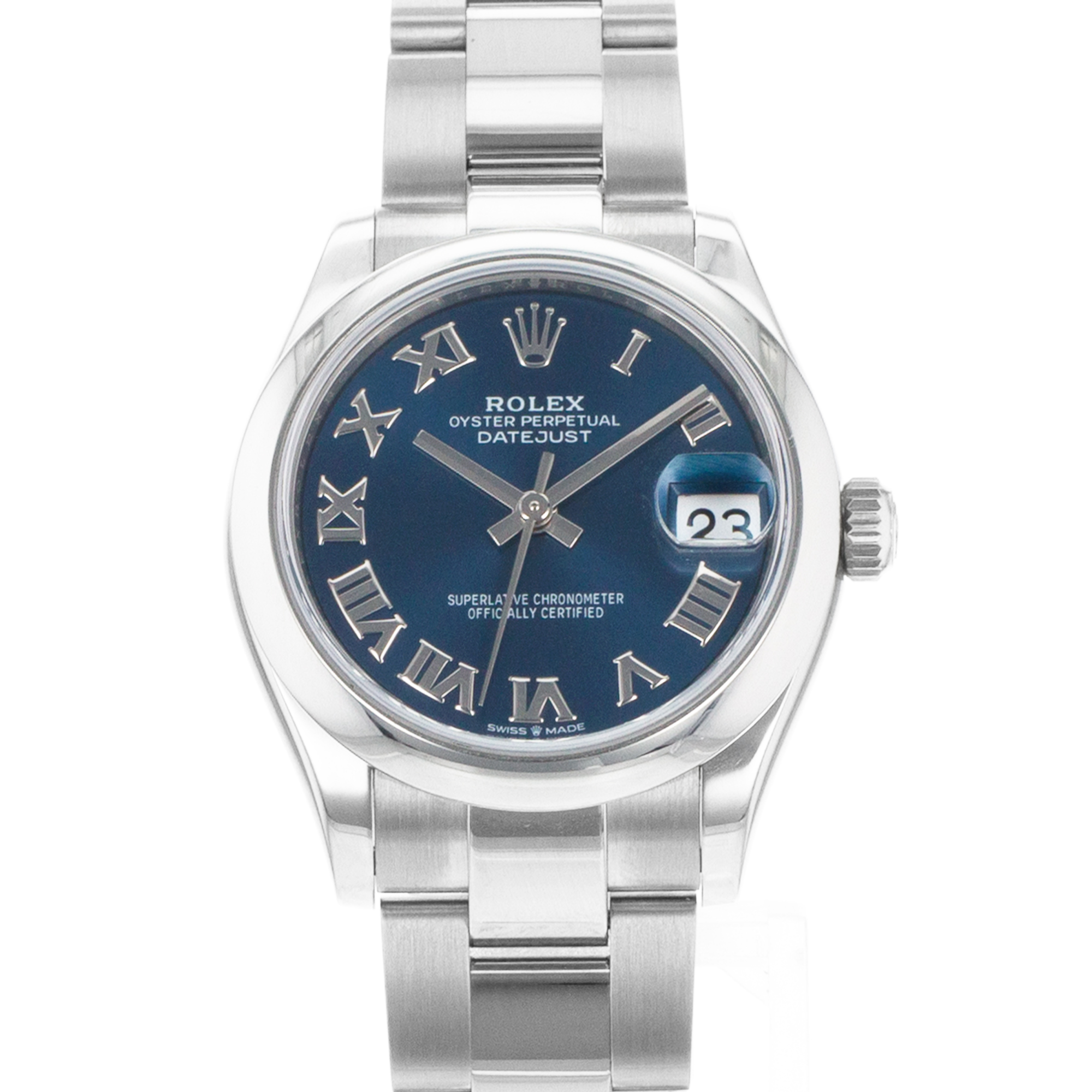 Rolex Datejust 31 278240 Blue Roman Smooth Steel Automatic Ladies Watch thumbnail 1