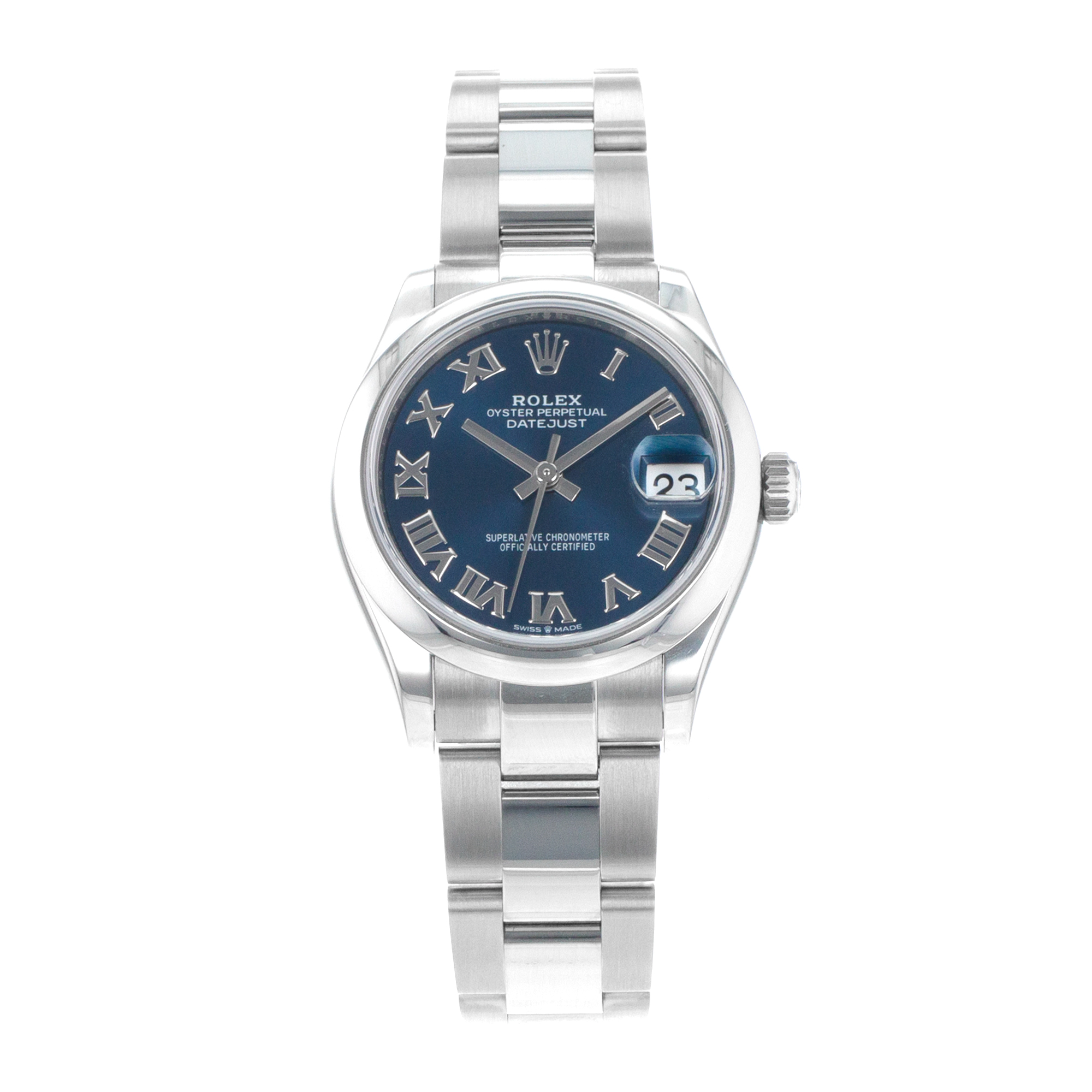 Rolex Datejust 31 278240 Blue Roman Smooth Steel Automatic Ladies Watch thumbnail 2