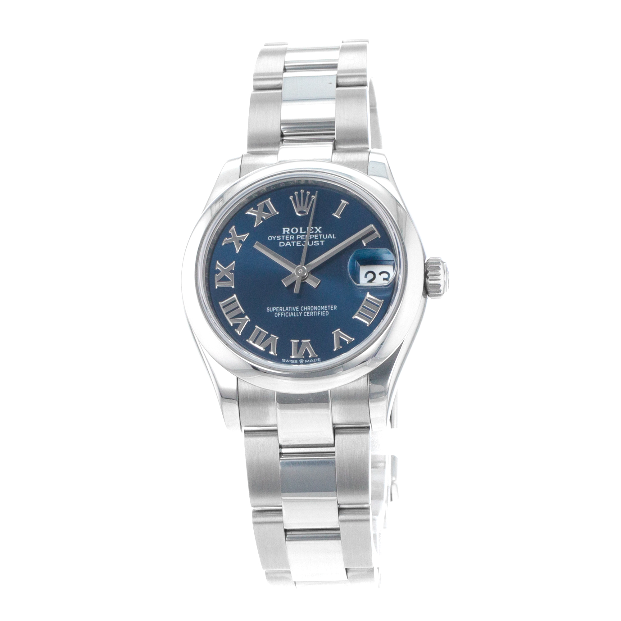 Rolex Datejust 31 278240 Blue Roman Smooth Steel Automatic Ladies Watch thumbnail 3