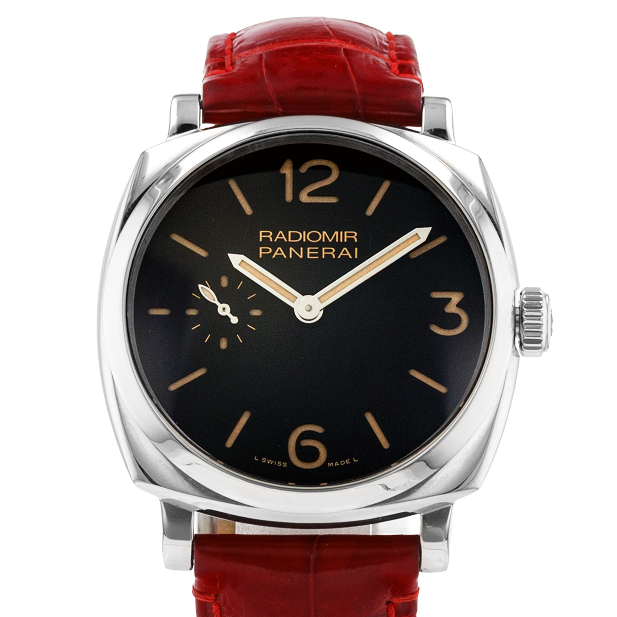 Panerai Radiomir PAM00512 42mm Steel Leather Manual Winding Mens Watch 2022 thumbnail 1