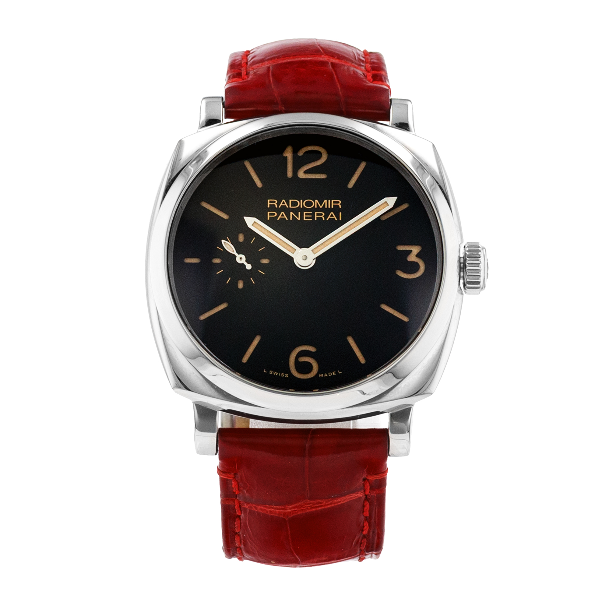 Panerai Radiomir PAM00512 42mm Steel Leather Manual Winding Mens Watch 2022 thumbnail 2