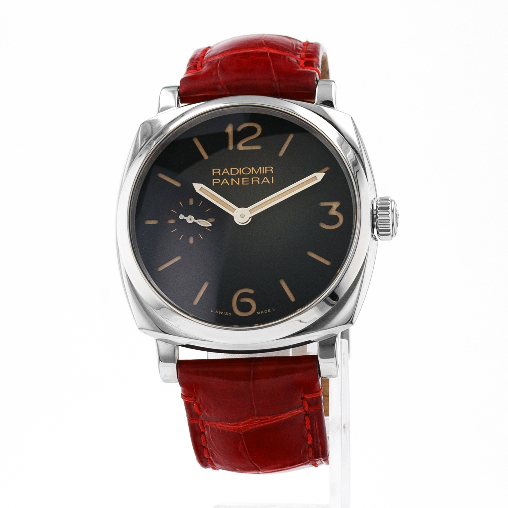 Panerai Radiomir PAM00512 42mm Steel Leather Manual Winding Mens Watch 2022 thumbnail 3