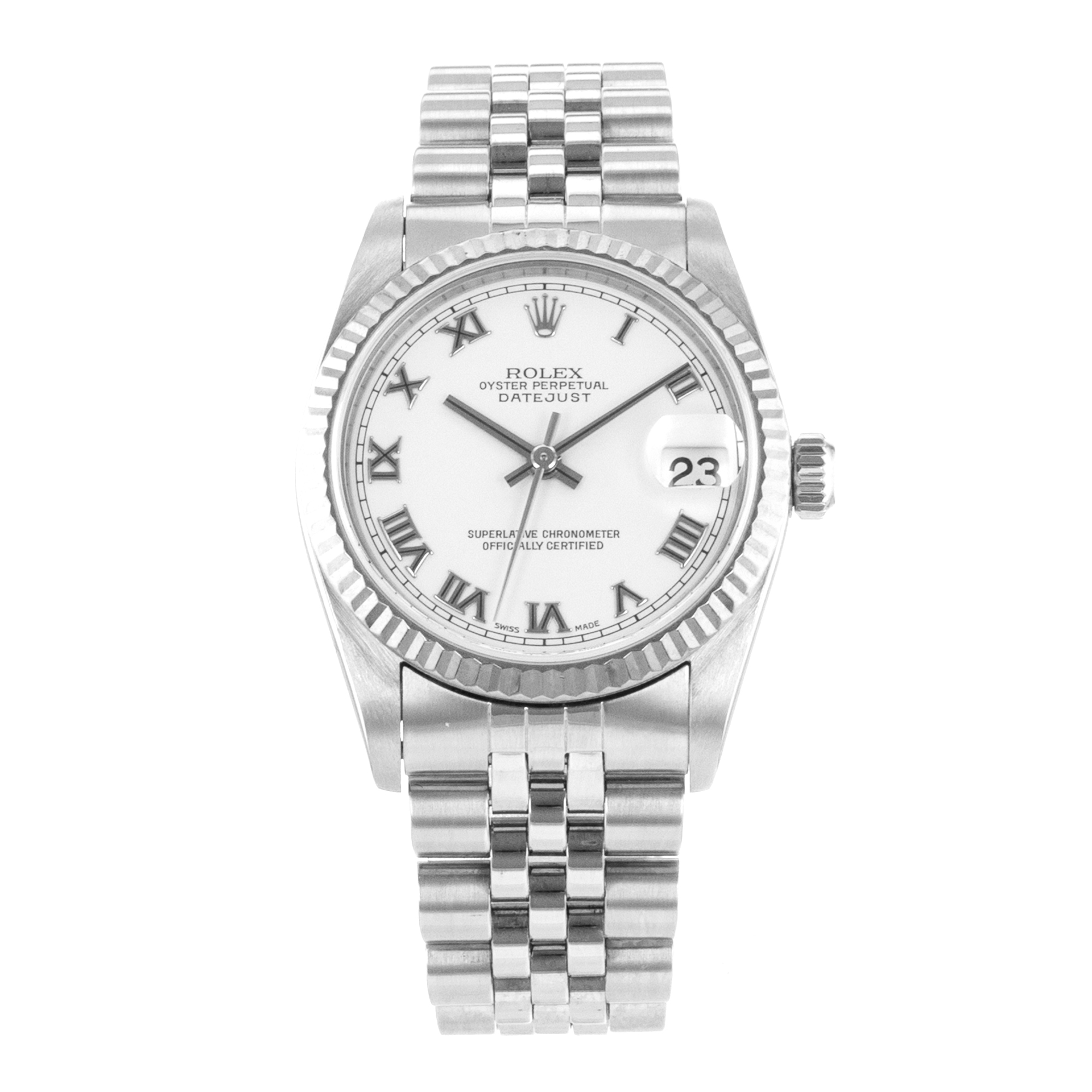 Rolex Datejust 31 78274 Steel White Gold Fluted Jubilee Ladies Watch 2003 thumbnail 2