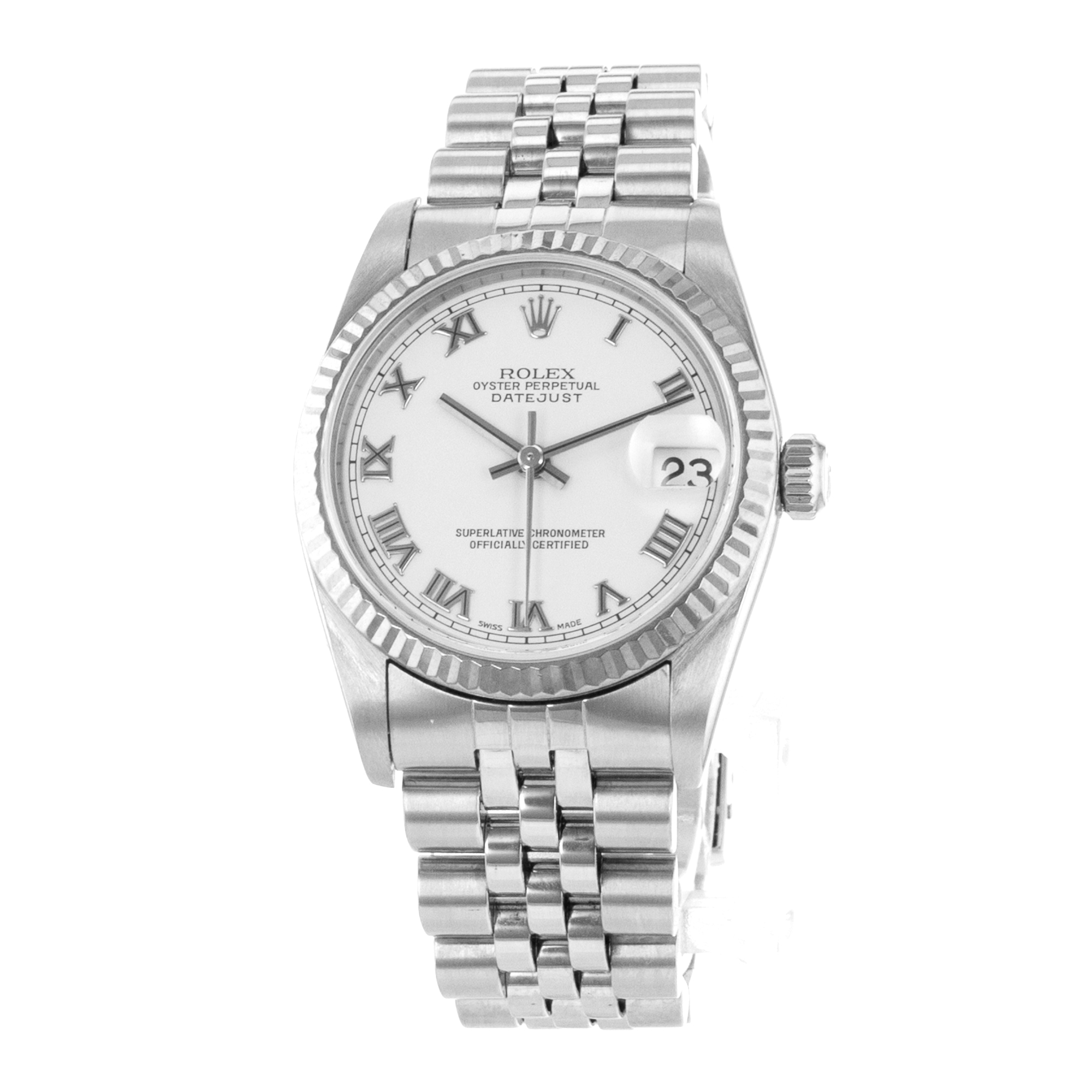 Rolex Datejust 31 78274 Steel White Gold Fluted Jubilee Ladies Watch 2003 thumbnail 4