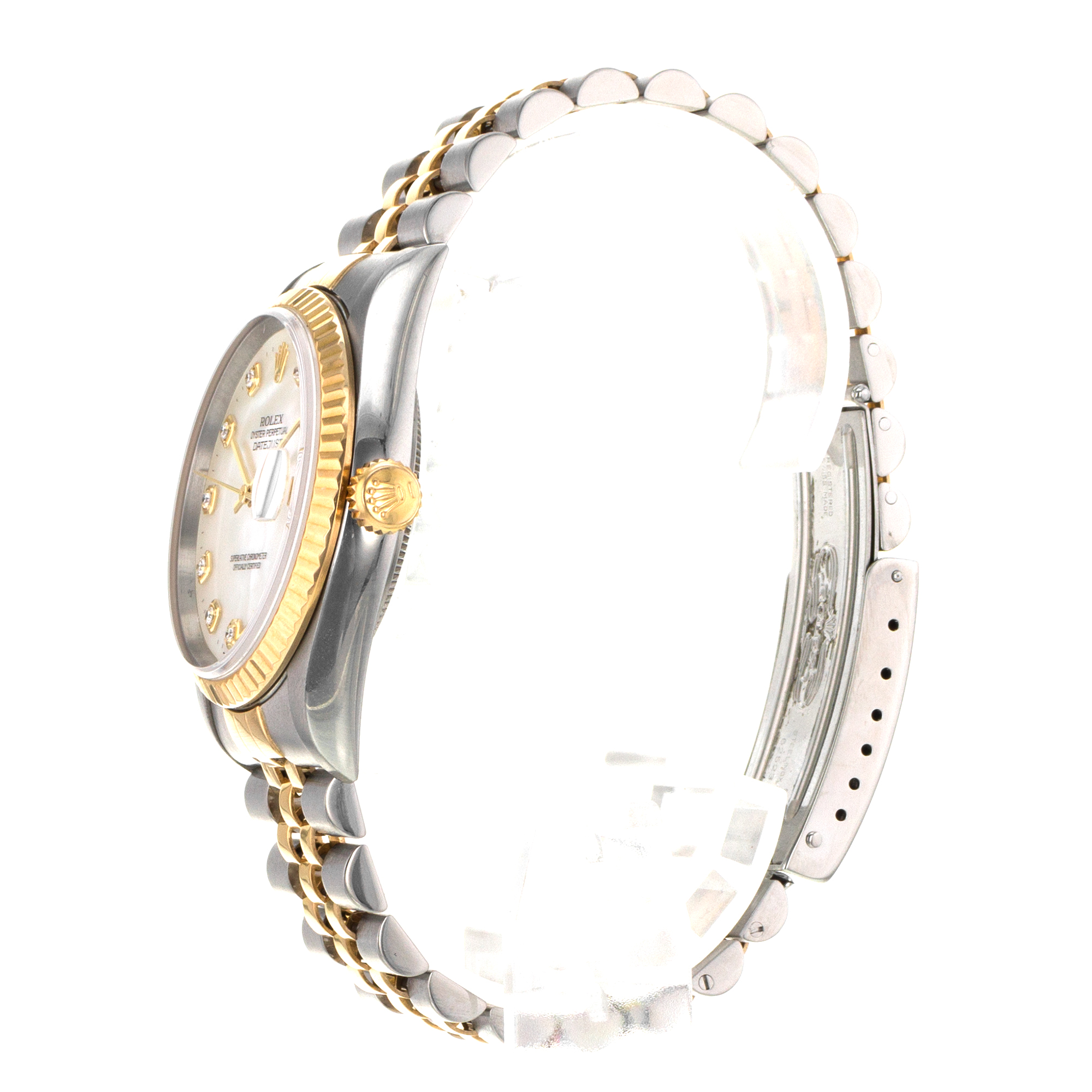 Rolex Datejust 36 16233 Factory Mother of Pearl Steel Gold Diamond Mens Watch thumbnail 5