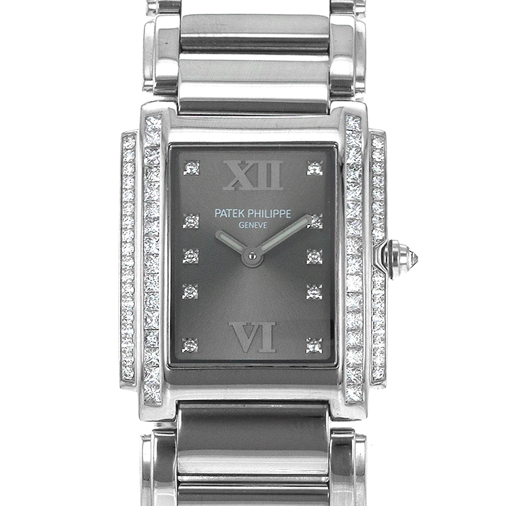 Patek Philippe Twenty~4 4910/20G Factory Diamond 18k White Gold Ladies Watch thumbnail 1