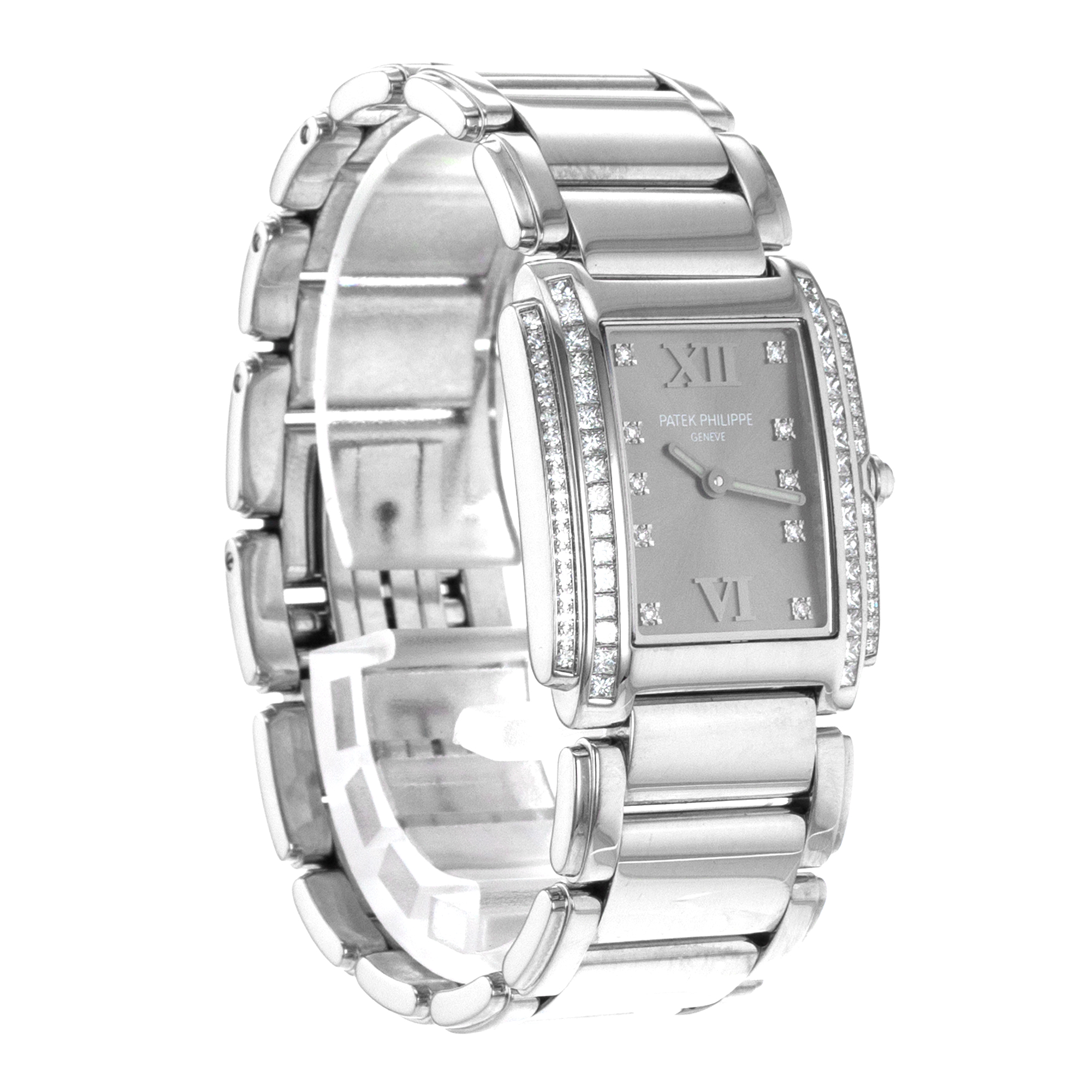 Patek Philippe Twenty~4 4910/20G Factory Diamond 18k White Gold Ladies Watch thumbnail 7