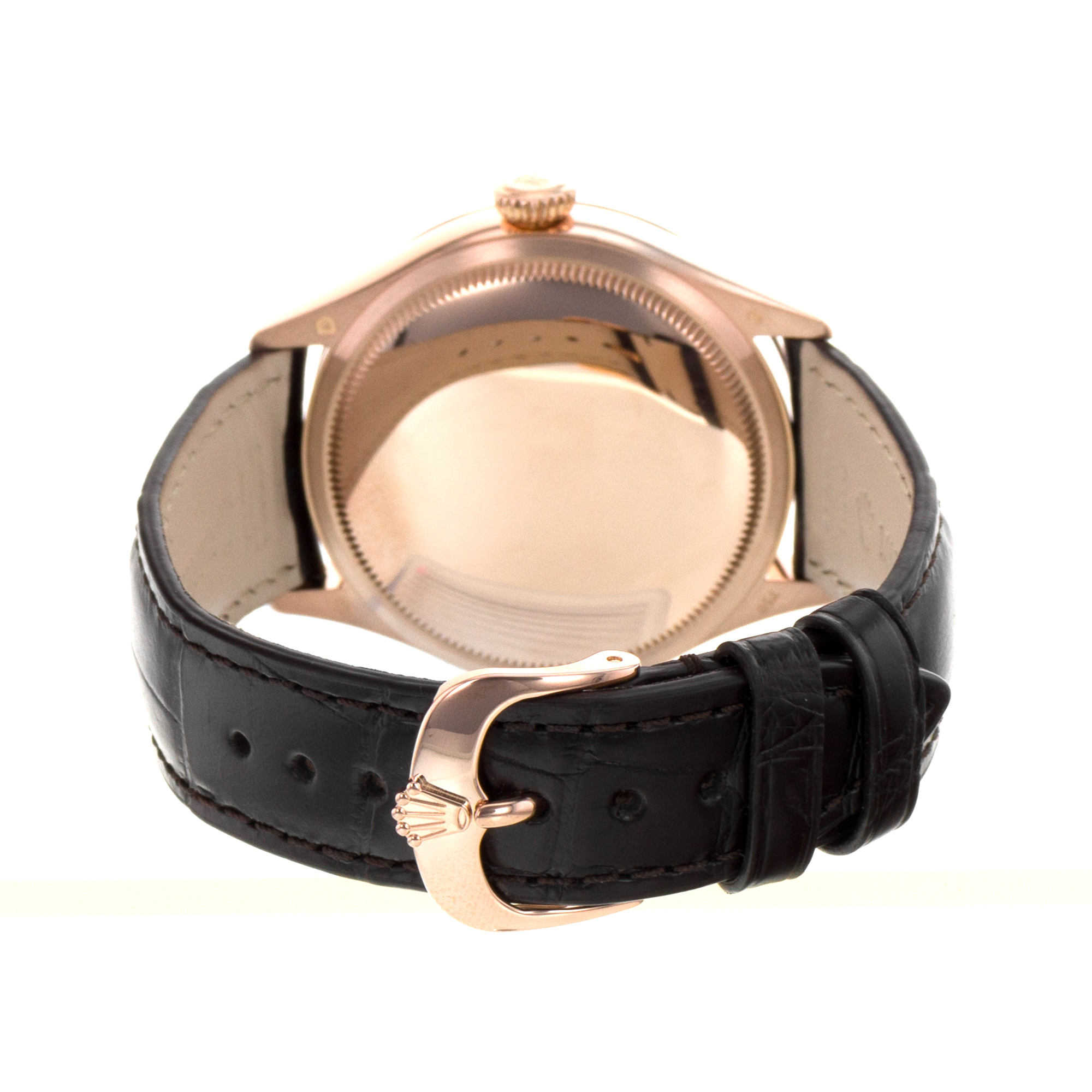 Rolex Cellini Dual Time 50525 39mm Chocolate GMT 18k Rose Gold Mens Watch thumbnail 10