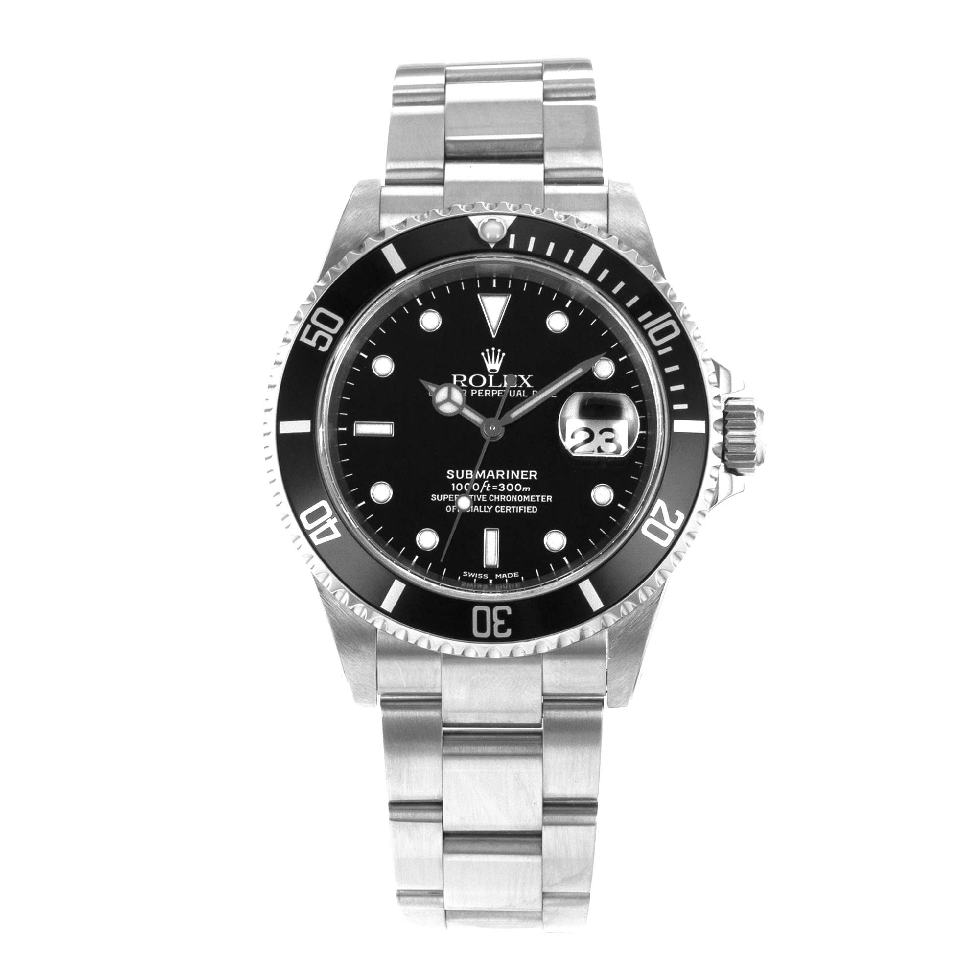 Rolex Submariner 16610 40mm Black Diver Stainless Steel Oyster Mens Watch 1998 thumbnail 2