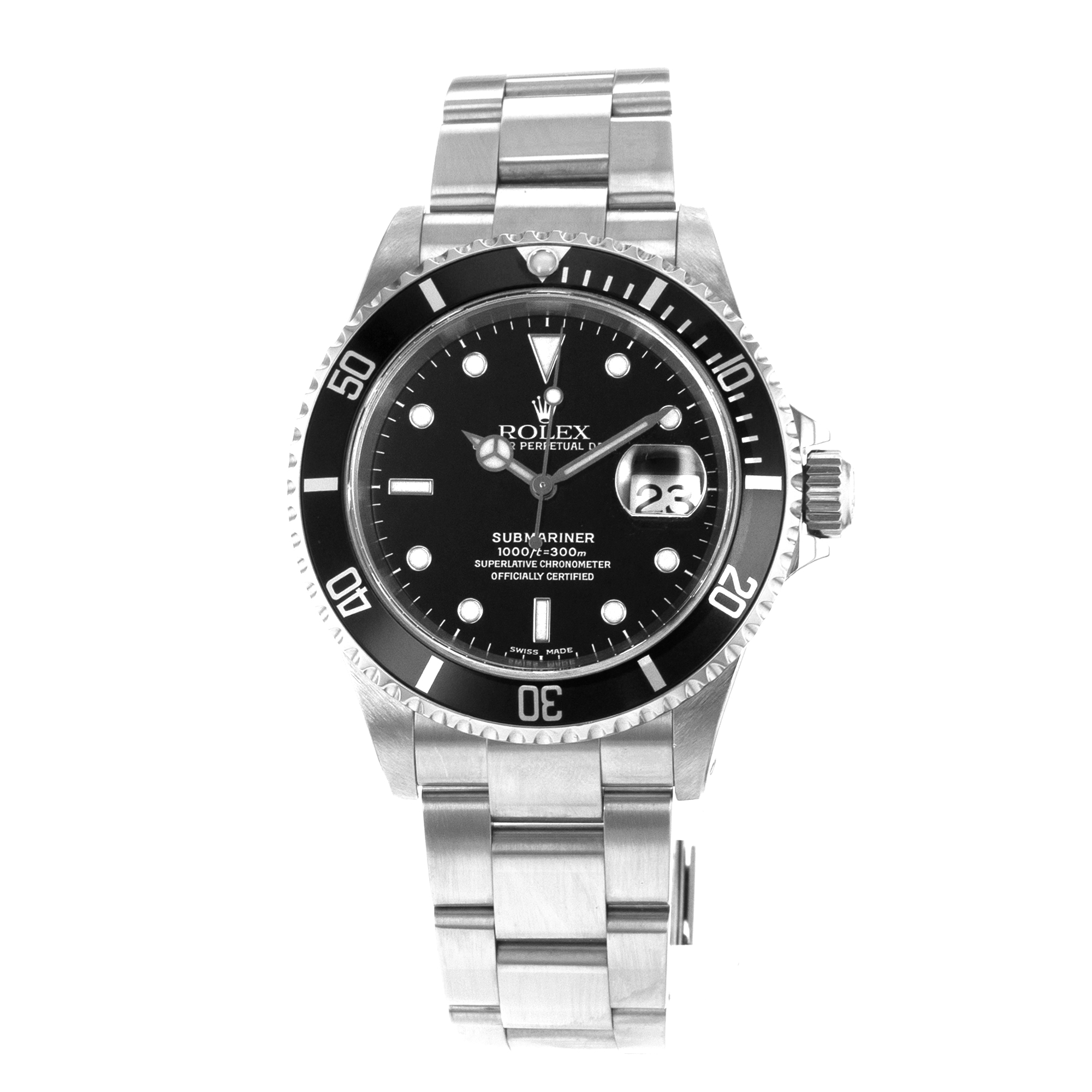 Rolex Submariner 16610 40mm Black Diver Stainless Steel Oyster Mens Watch 1998 thumbnail 4