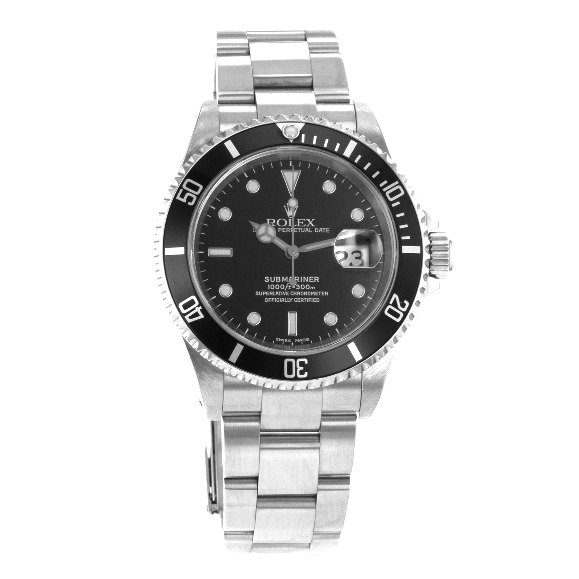 Rolex Submariner 16610 40mm Black Diver Stainless Steel Oyster Mens Watch 1998 thumbnail 9