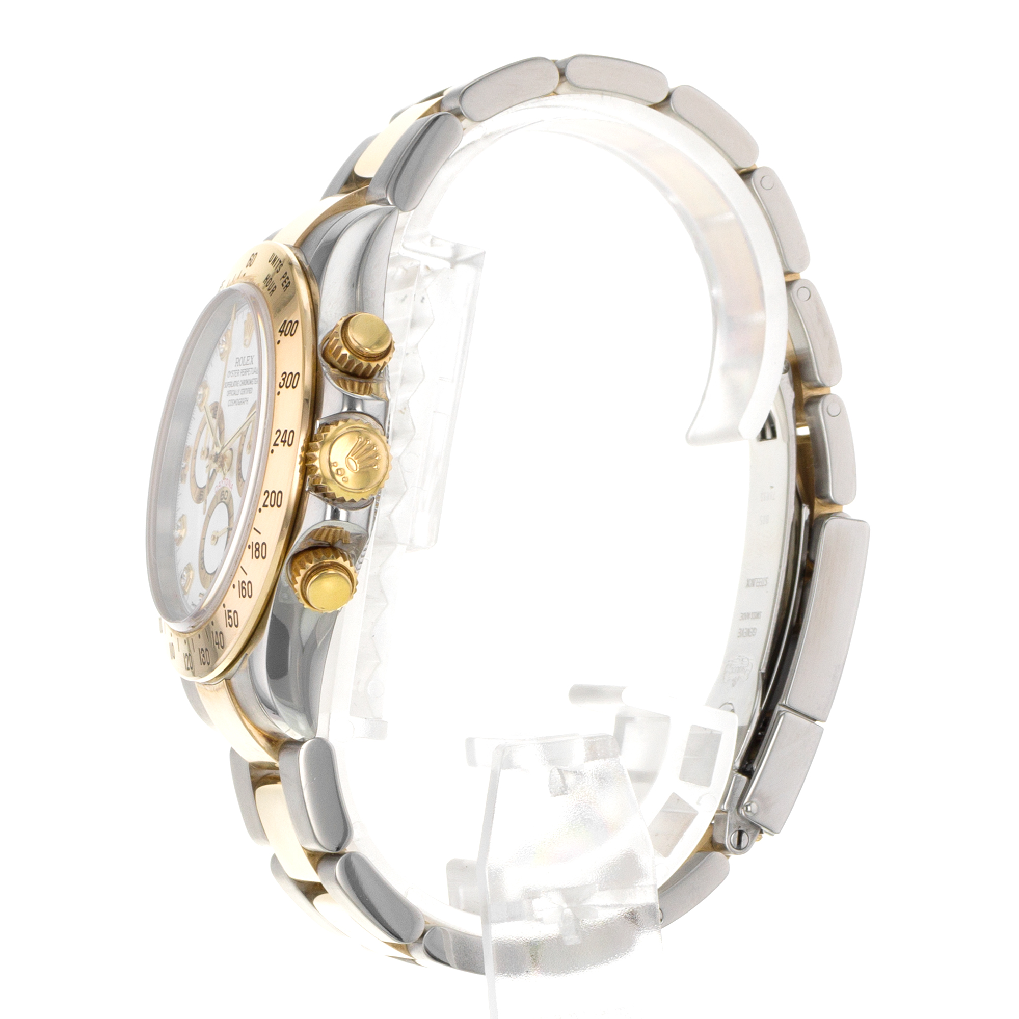 Rolex Daytona 116523 40mm Factory White Diamond Steel Yellow Gold Mens Watch thumbnail 5