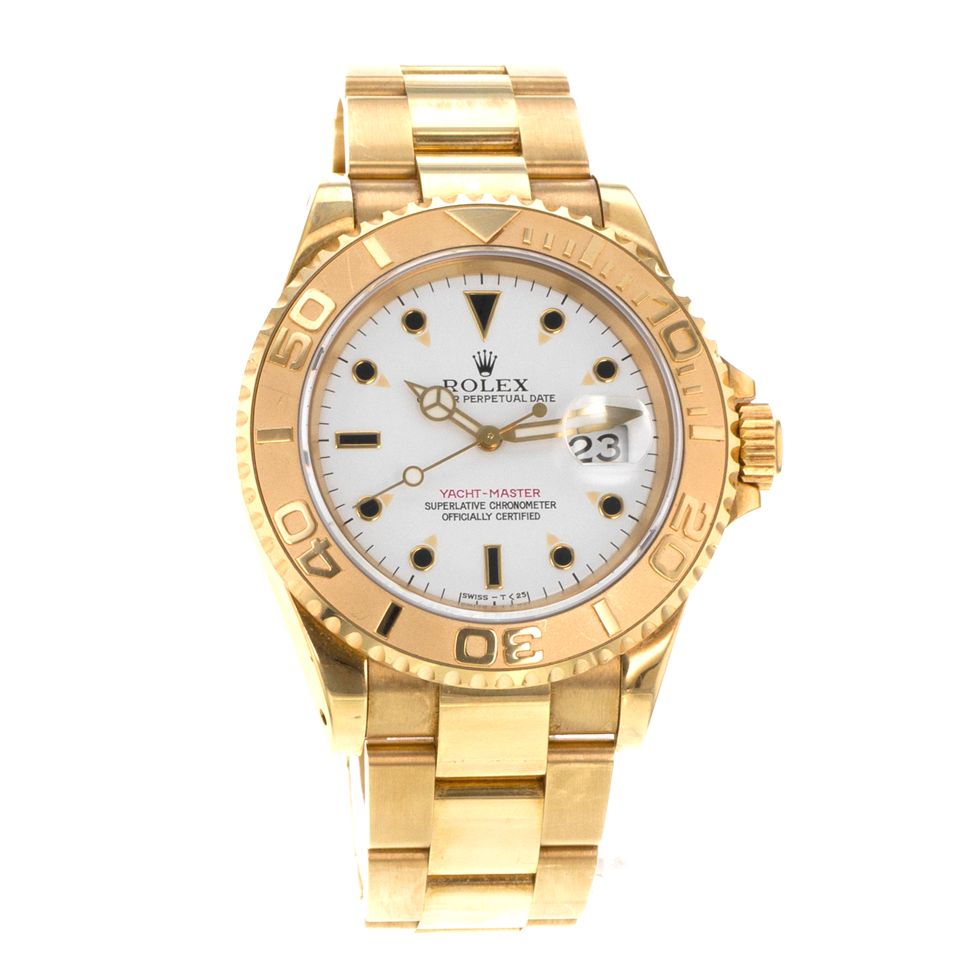 Rolex Yacht-Master 40 16628 White 18k Yellow Gold Oyster Automatic Mens Watch thumbnail 9