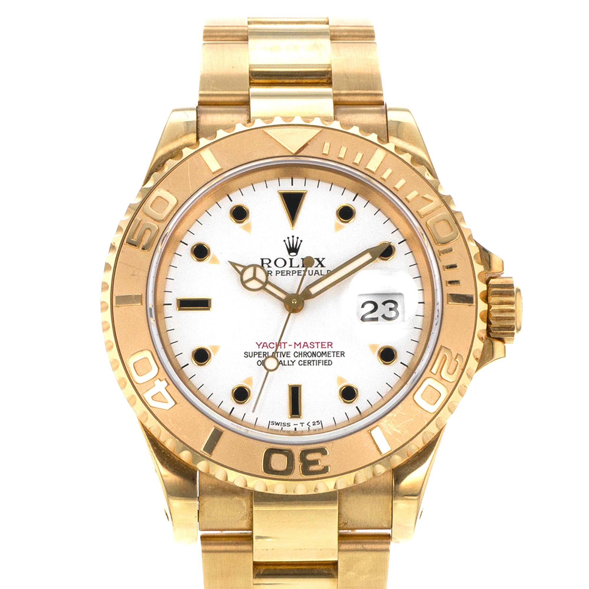 Rolex Yacht-Master 40 16628 White 18k Yellow Gold Oyster Automatic Mens Watch thumbnail 1