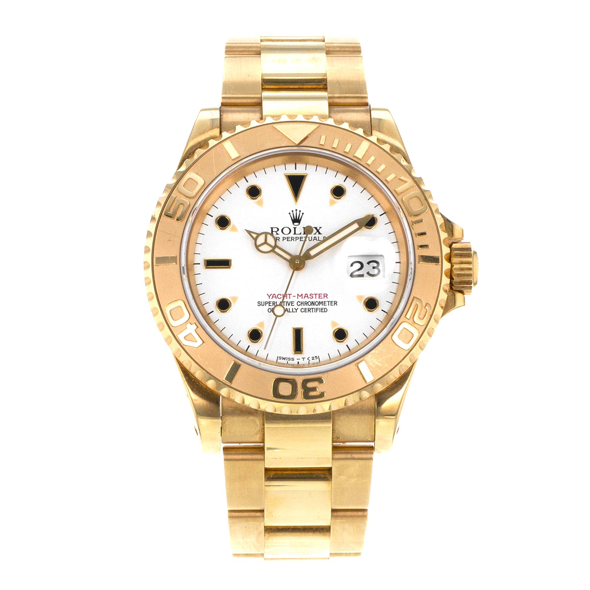Rolex Yacht-Master 40 16628 White 18k Yellow Gold Oyster Automatic Mens Watch thumbnail 2