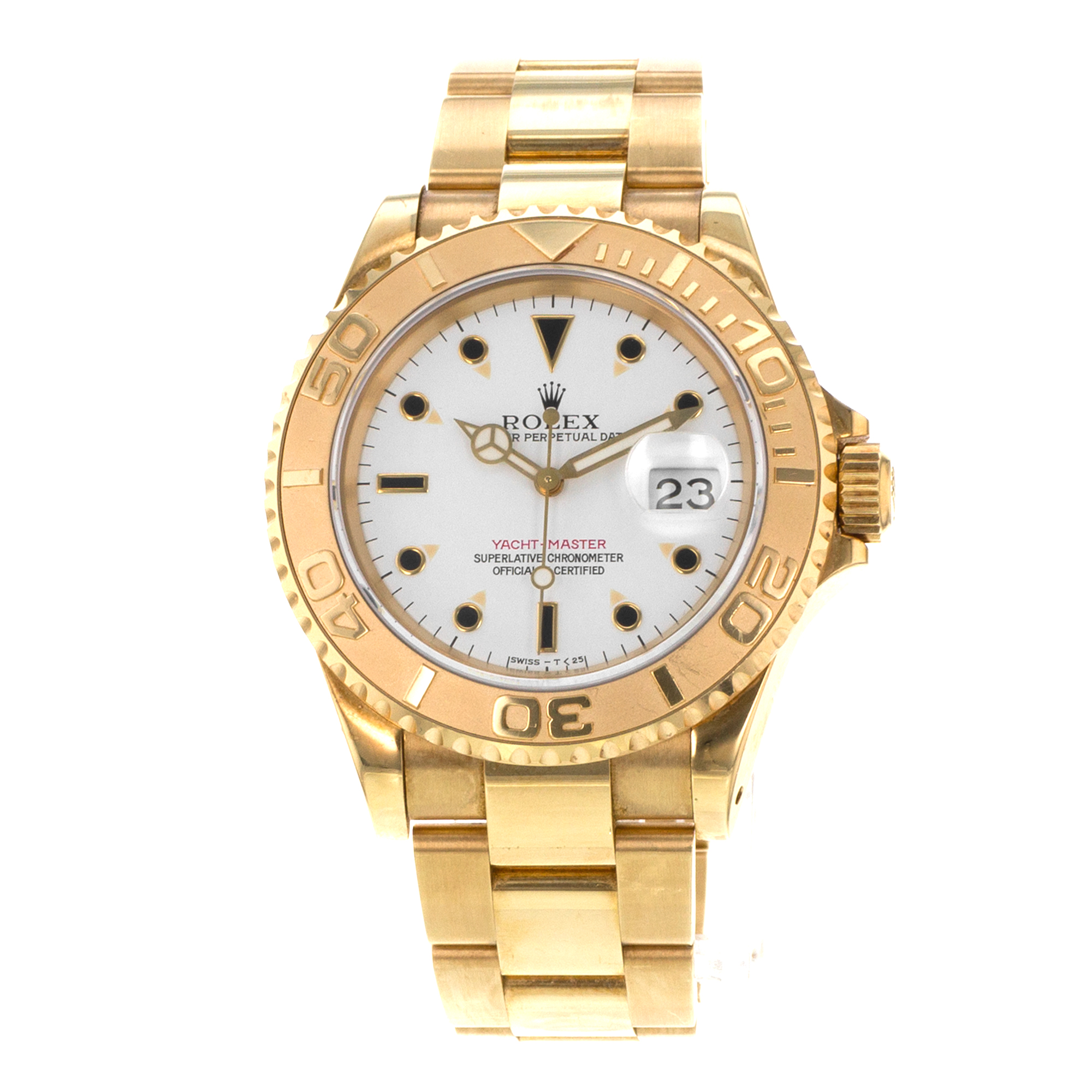 Rolex Yacht-Master 40 16628 White 18k Yellow Gold Oyster Automatic Mens Watch thumbnail 4