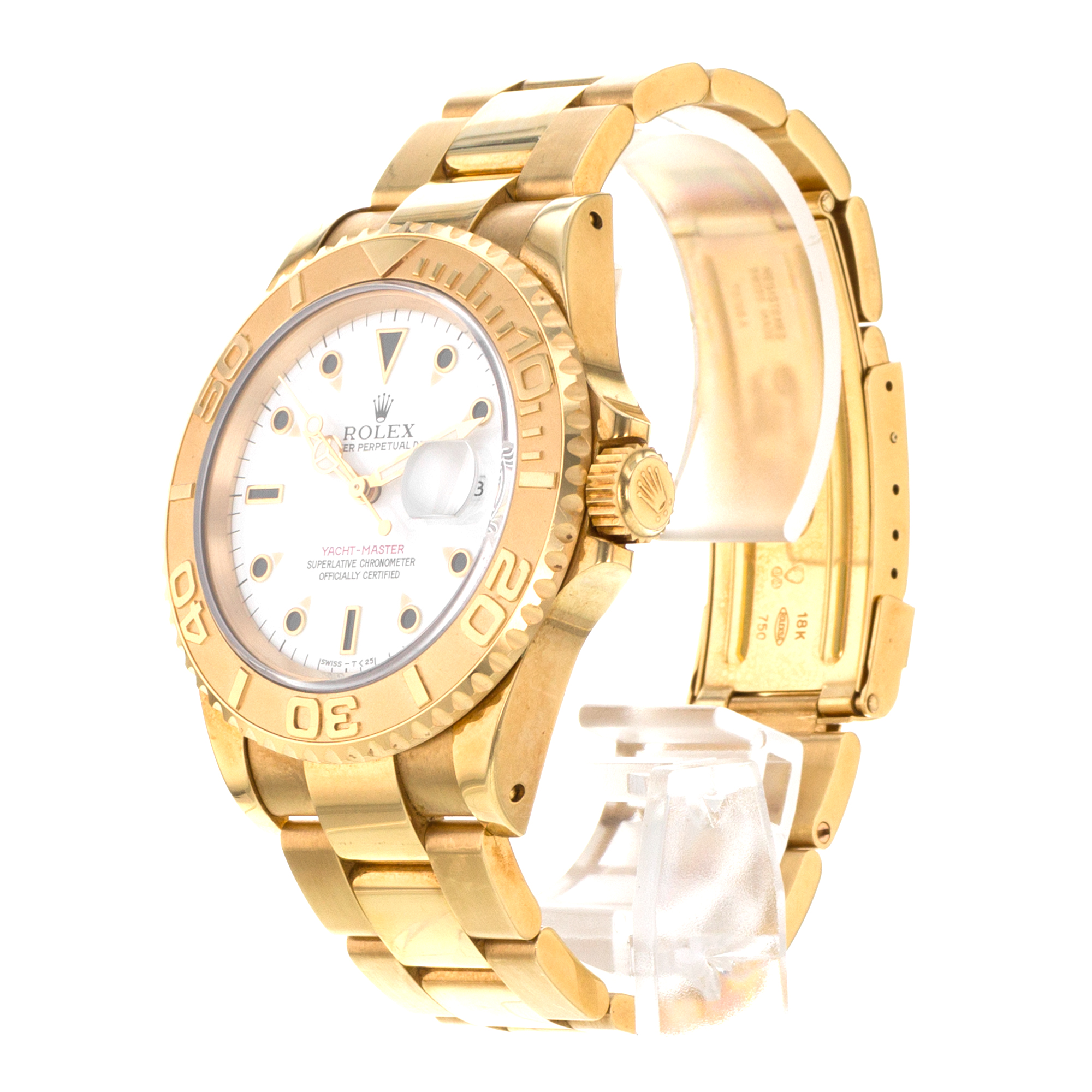 Rolex Yacht-Master 40 16628 White 18k Yellow Gold Oyster Automatic Mens Watch thumbnail 5