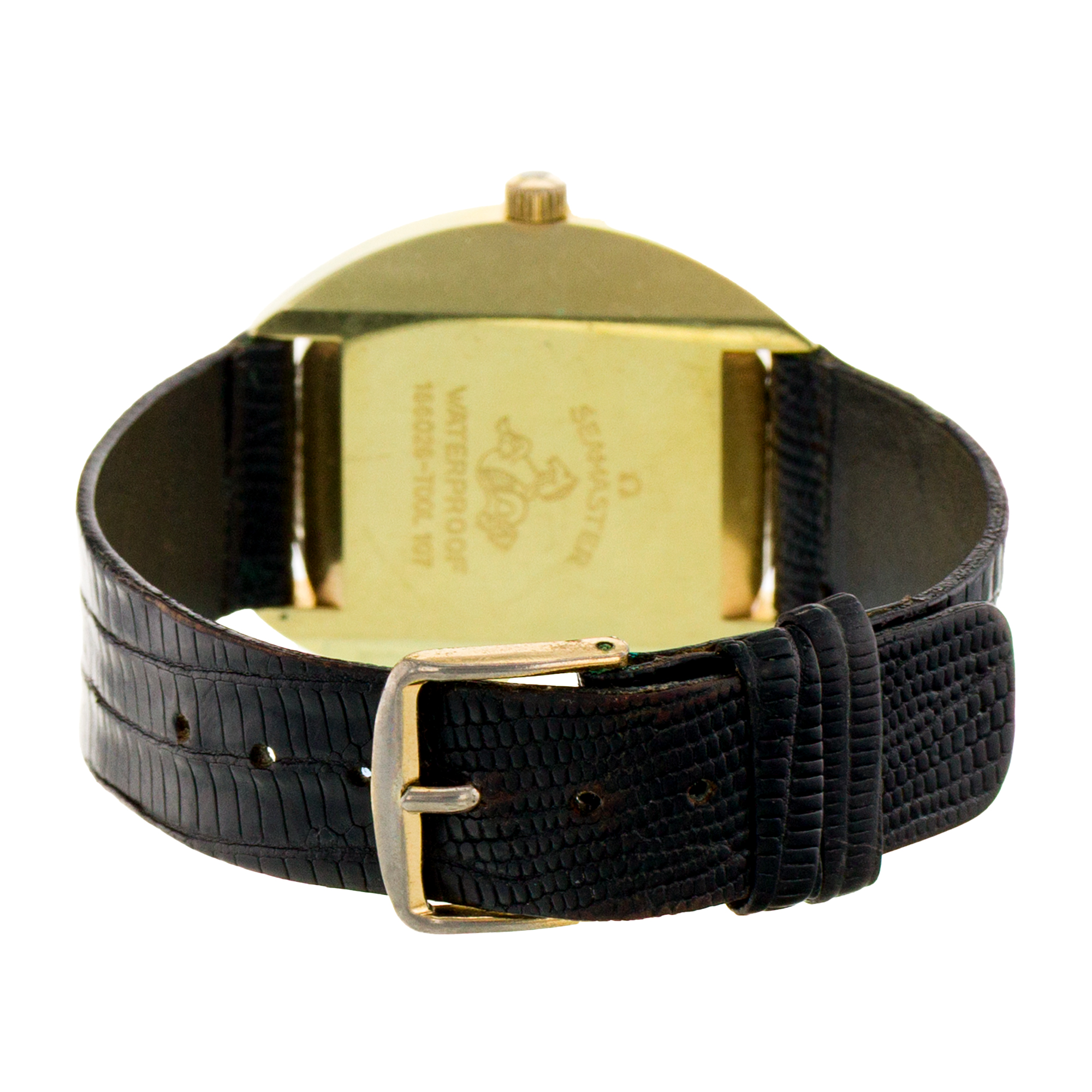 Omega Seamaster Cosmic 166.026 35mm Yellow Gold Plated Index Leather Mens Watch thumbnail 9