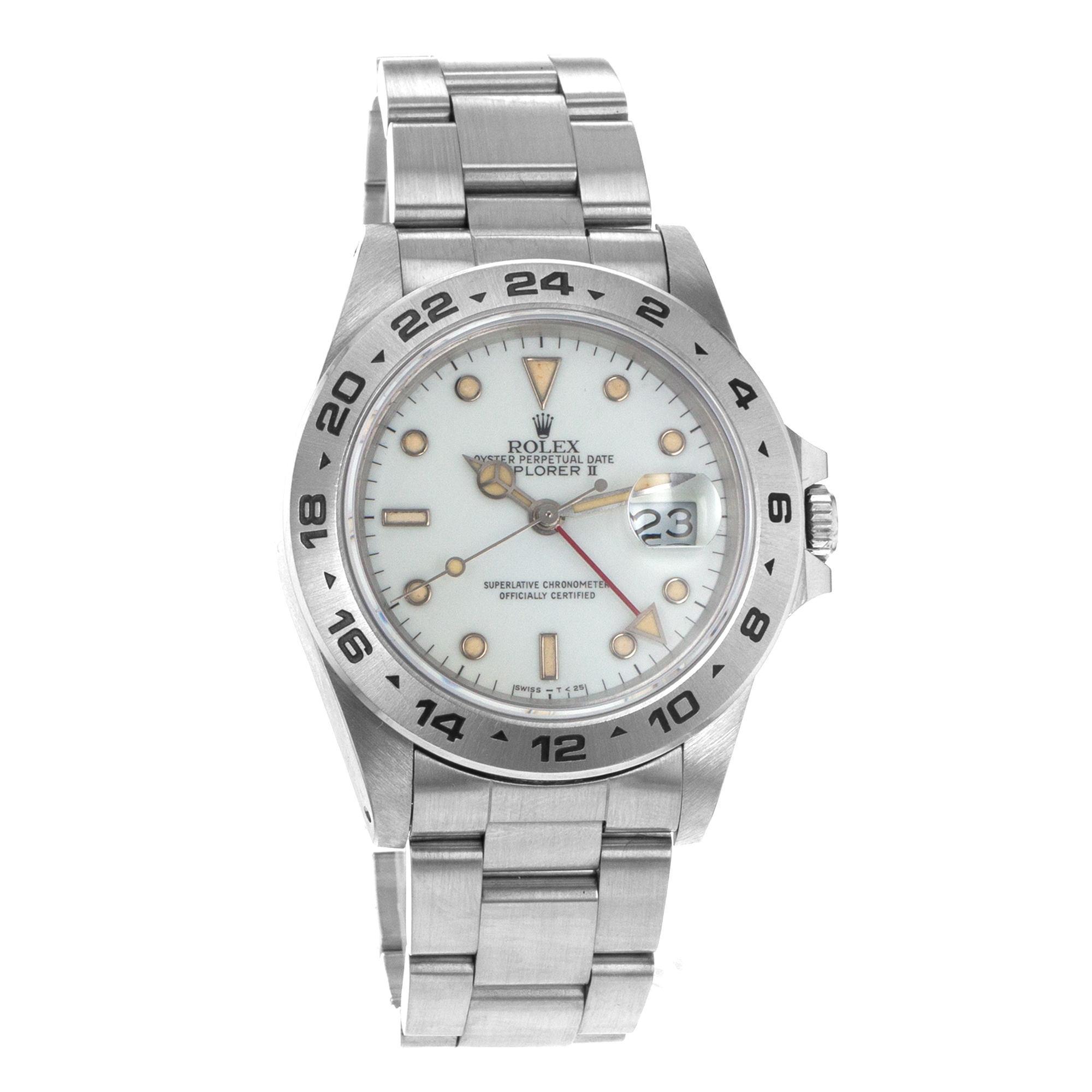 Rolex Explorer ll 16550 40mm White GMT Orange Pumpkin Patina Vintage Mens Watch thumbnail 9