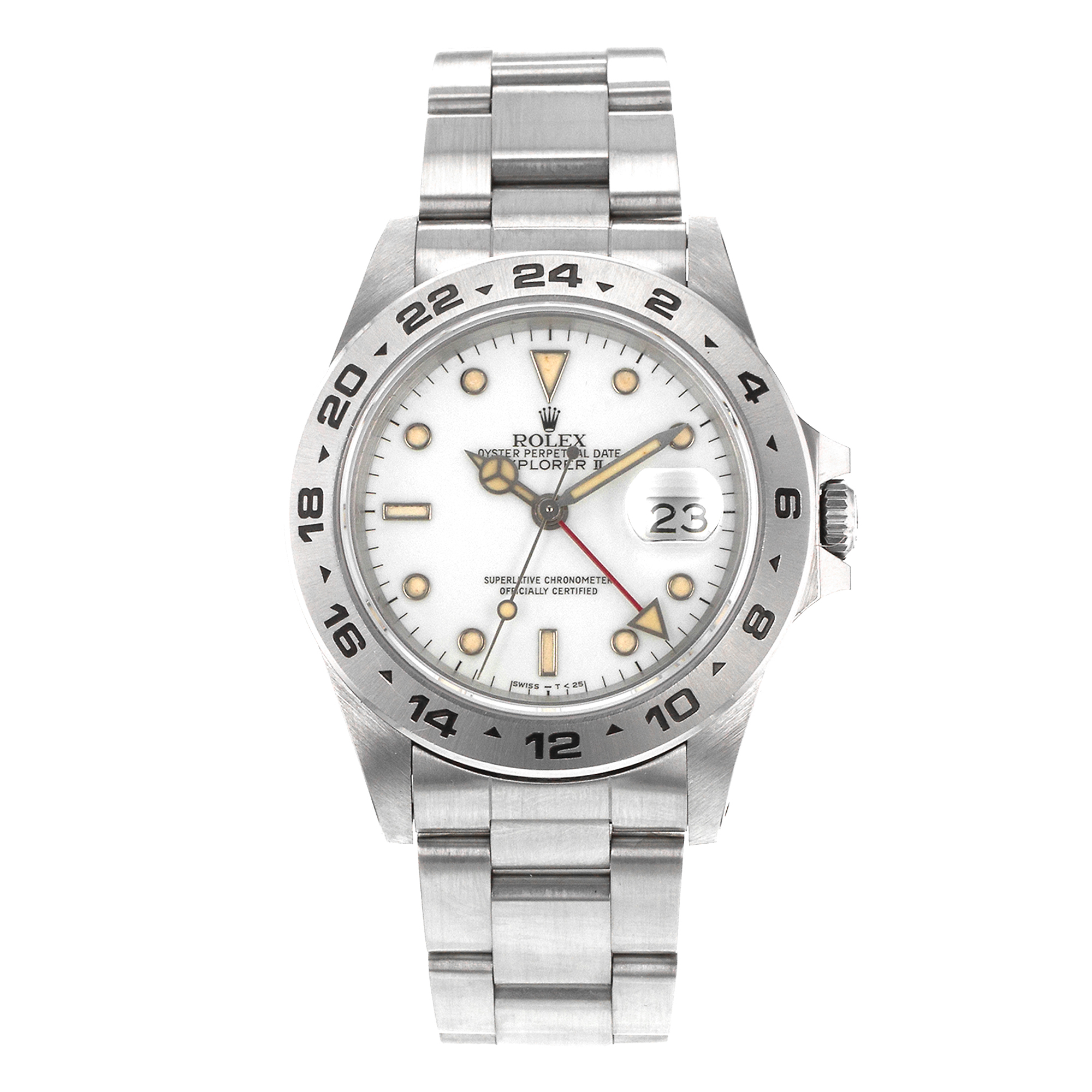 Rolex Explorer ll 16550 40mm White GMT Orange Pumpkin Patina Vintage Mens Watch thumbnail 2