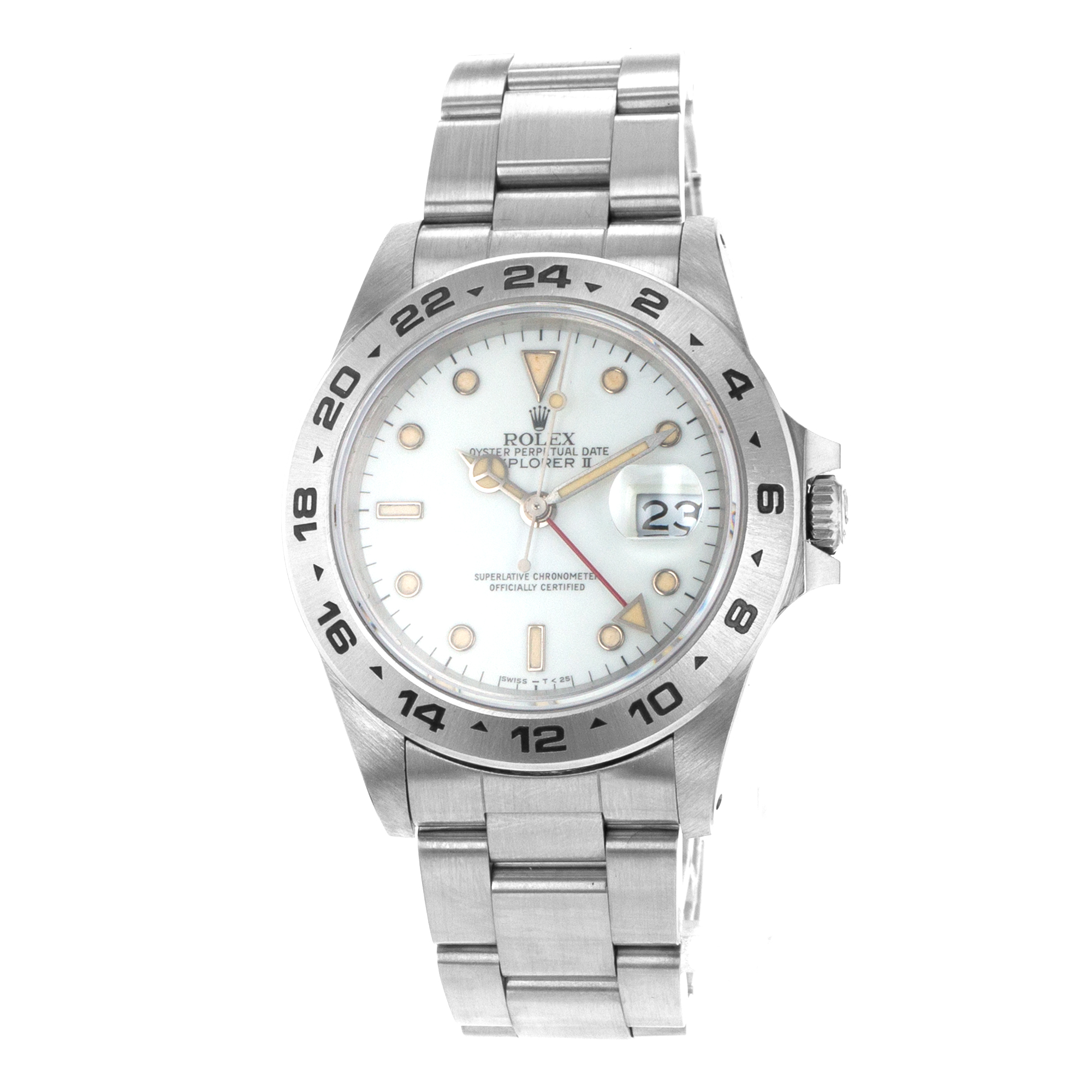 Rolex Explorer ll 16550 40mm White GMT Orange Pumpkin Patina Vintage Mens Watch thumbnail 4