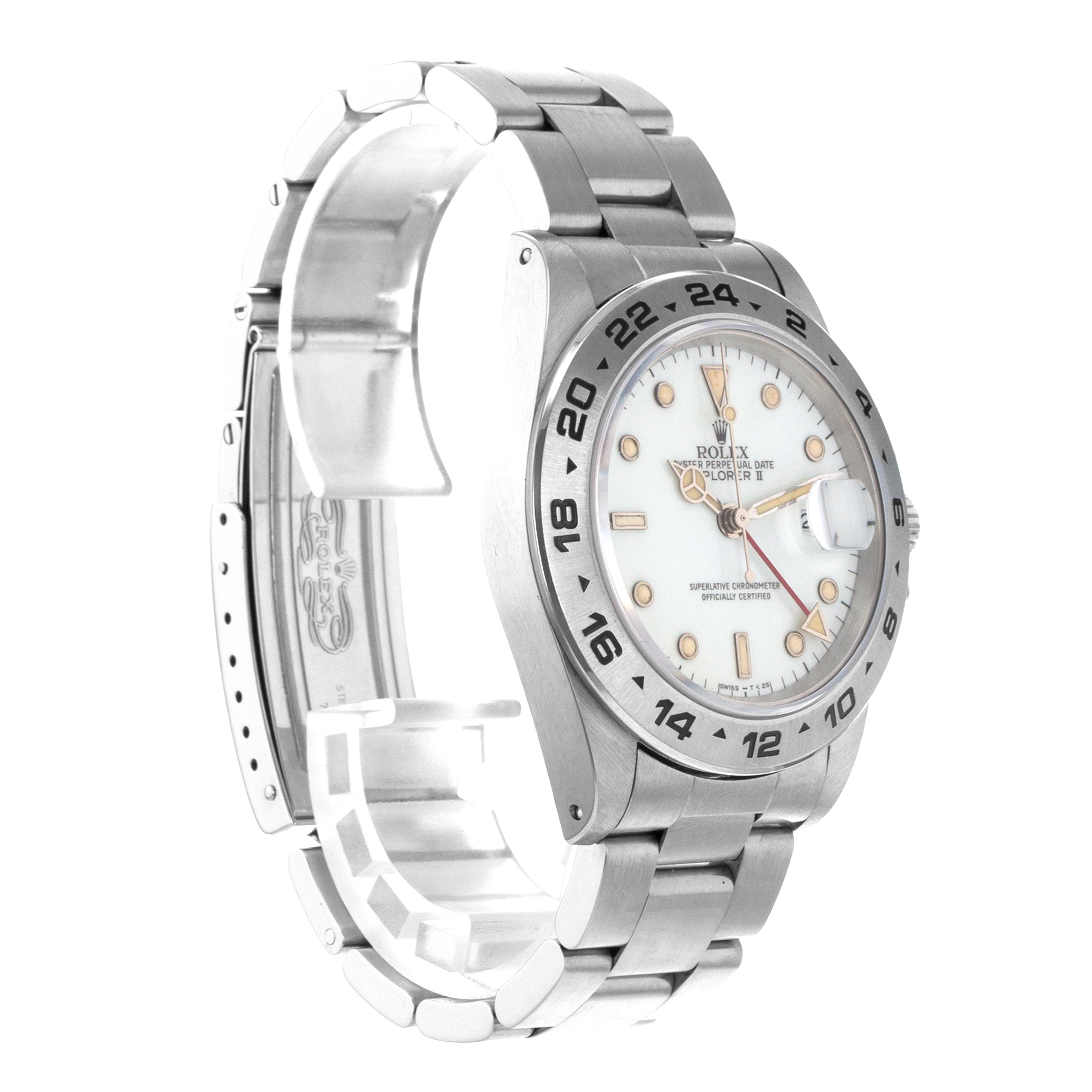 Rolex Explorer ll 16550 40mm White GMT Orange Pumpkin Patina Vintage Mens Watch thumbnail 8