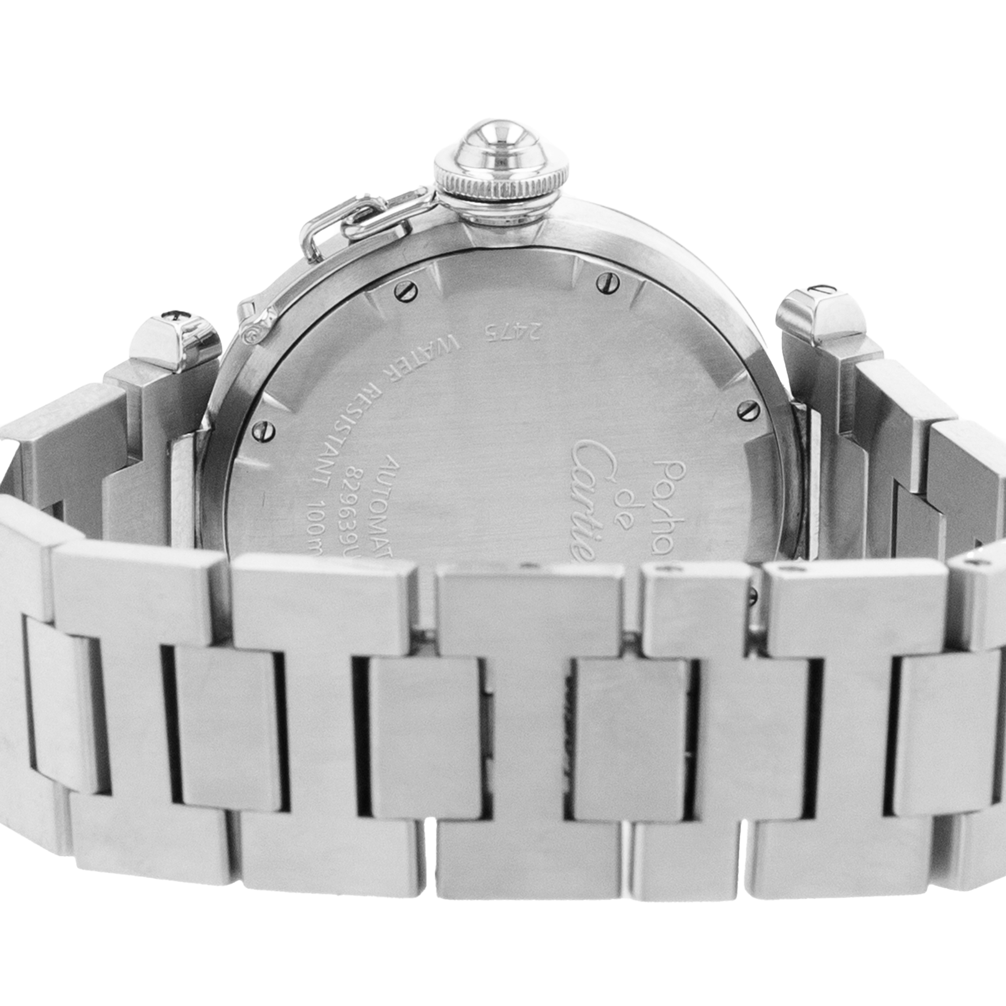 Cartier Pasha W31055M7 2475 35mm White Arabic Steel Automatic Mens Wacth thumbnail 10