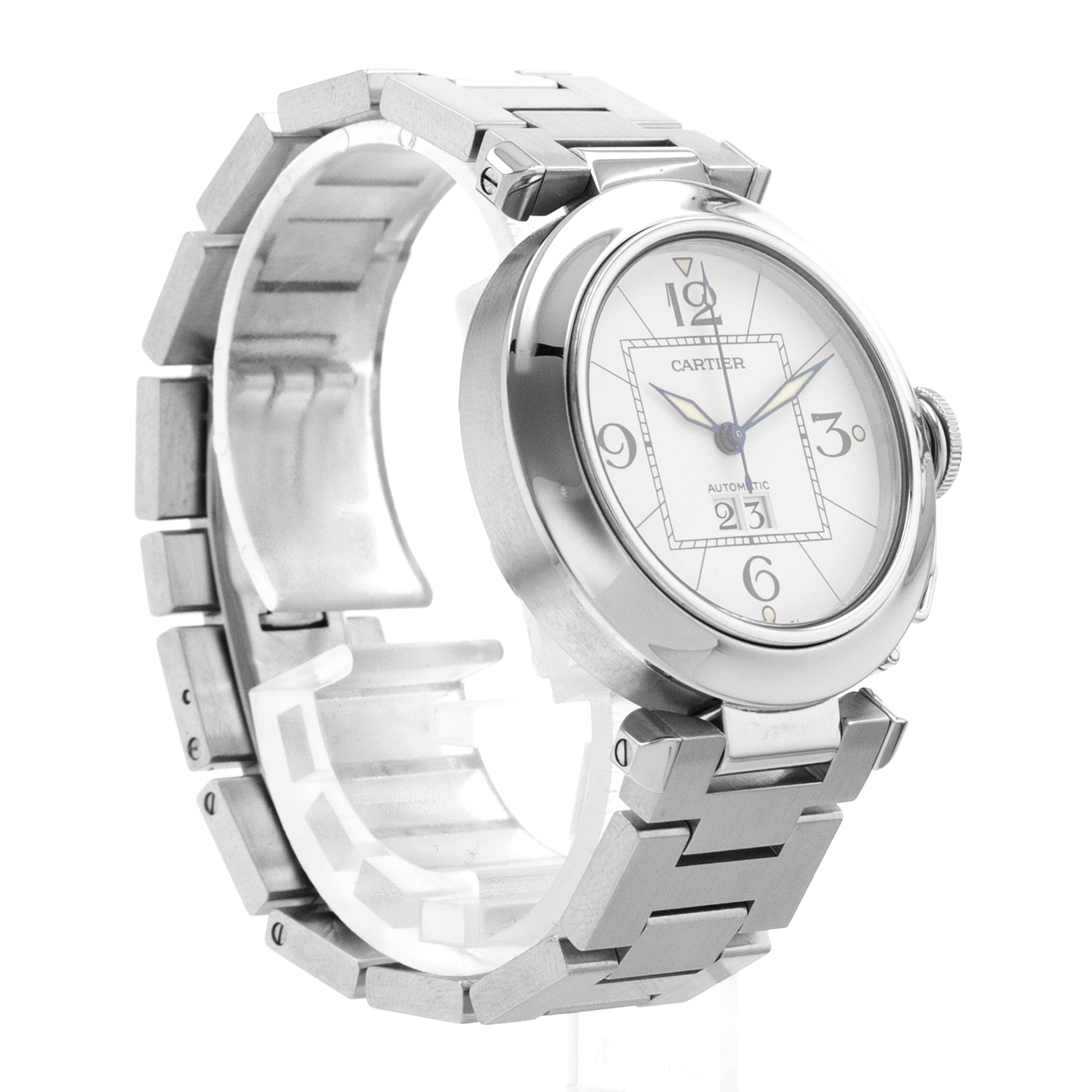 Cartier Pasha W31055M7 2475 35mm White Arabic Steel Automatic Mens Wacth thumbnail 7
