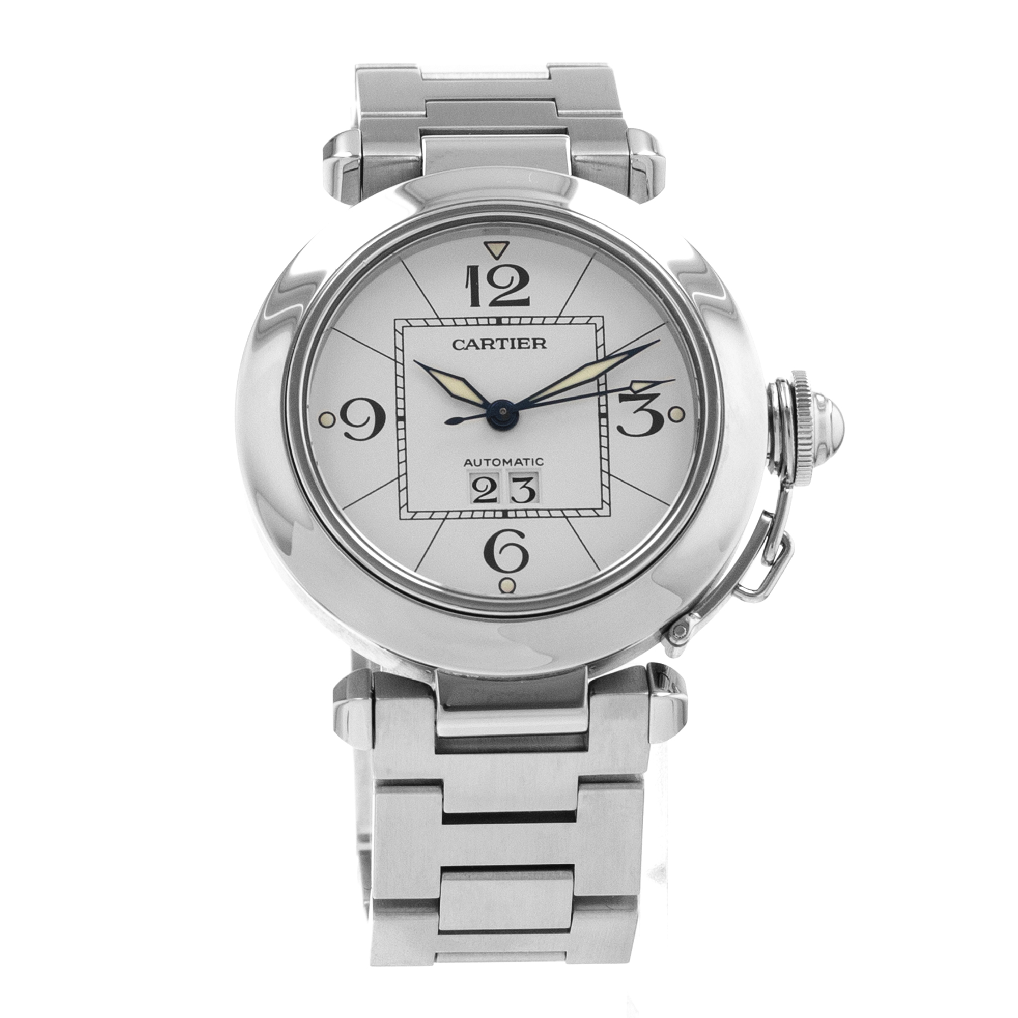 Cartier Pasha W31055M7 2475 35mm White Arabic Steel Automatic Mens Wacth thumbnail 8