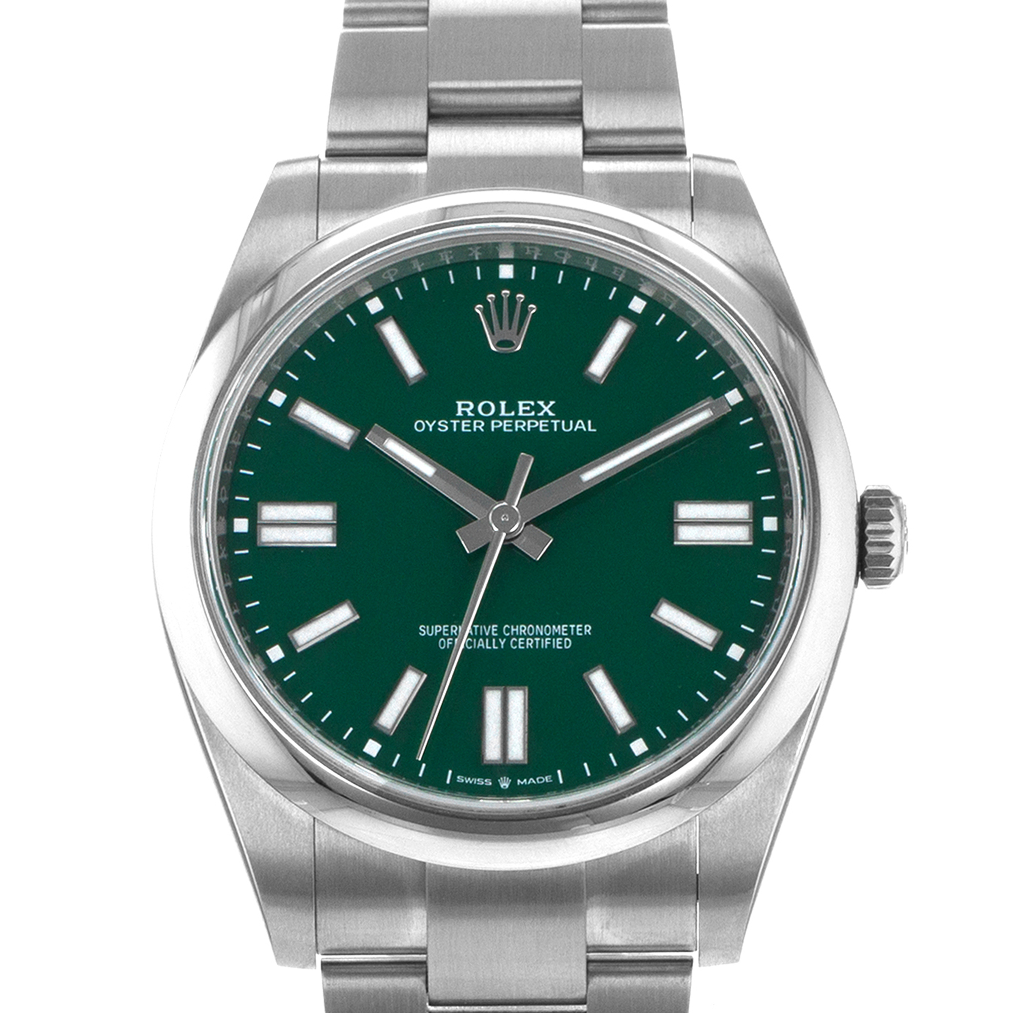 Rolex Oyster Perpetual 41 124300 Green Steel Smooth Oyster Mens Watch 2024 thumbnail 1