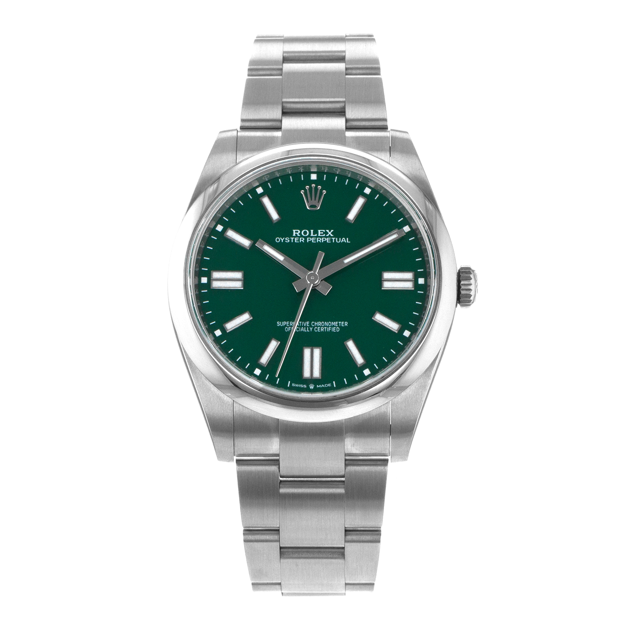 Rolex Oyster Perpetual 41 124300 Green Steel Smooth Oyster Mens Watch 2024 thumbnail 2