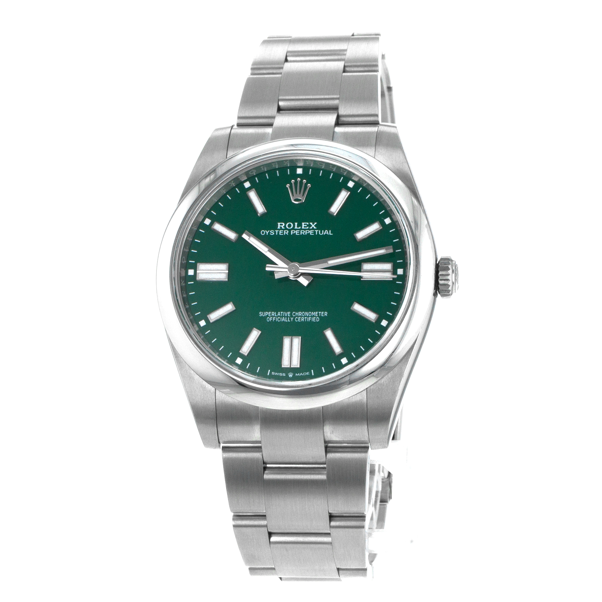 Rolex Oyster Perpetual 41 124300 Green Steel Smooth Oyster Mens Watch 2024 thumbnail 4