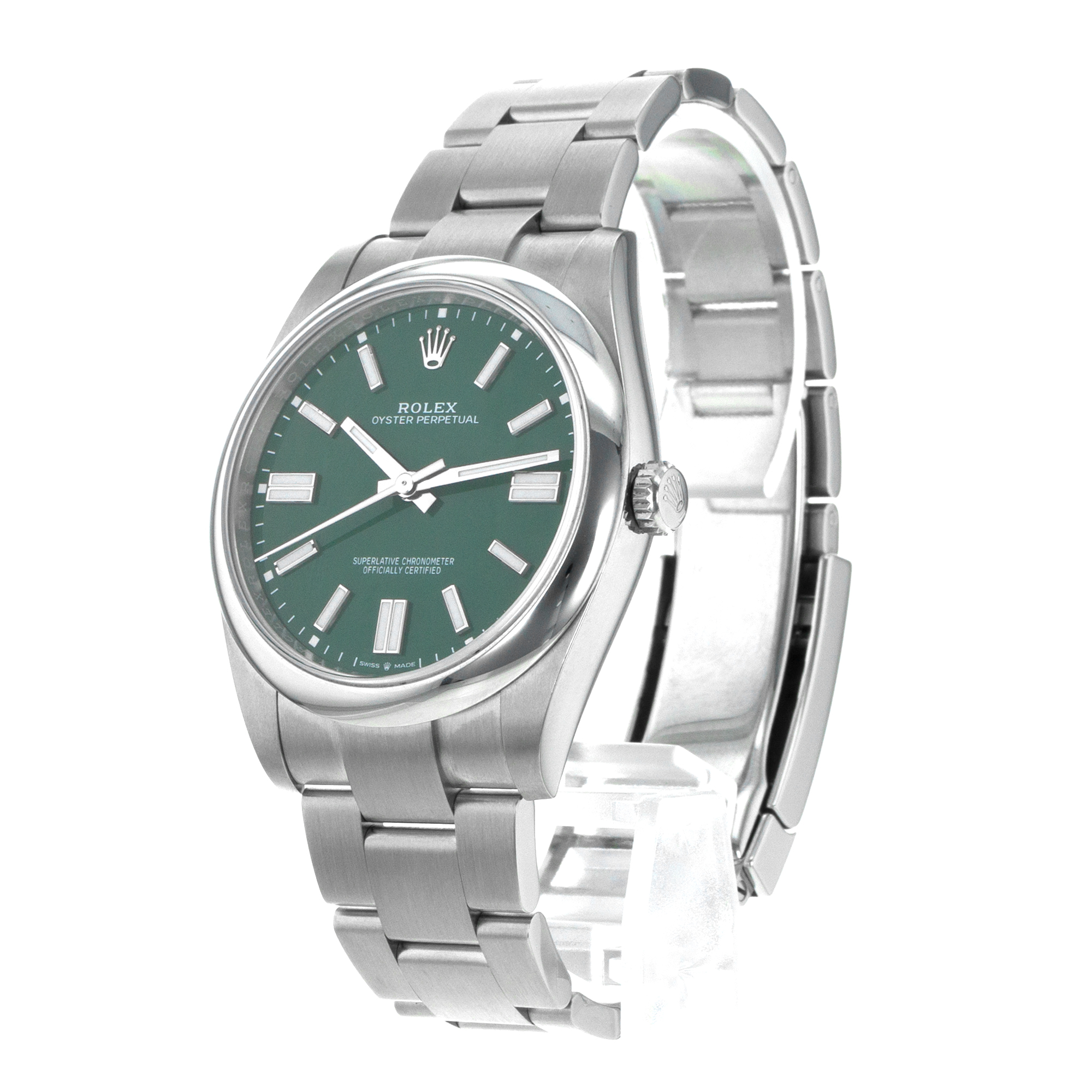 Rolex Oyster Perpetual 41 124300 Green Steel Smooth Oyster Mens Watch 2024 thumbnail 5
