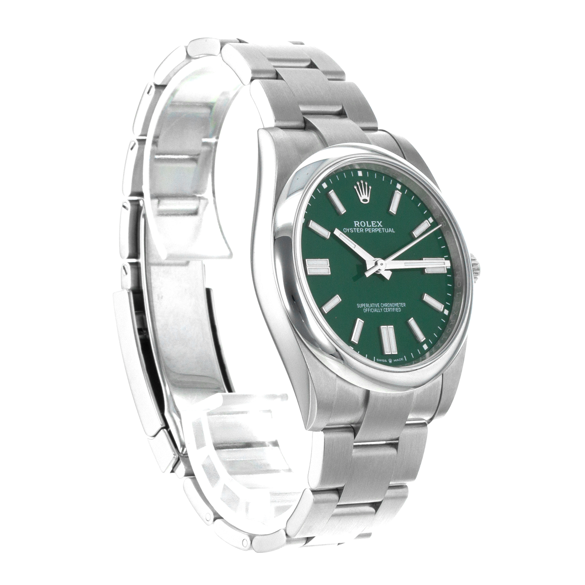 Rolex Oyster Perpetual 41 124300 Green Steel Smooth Oyster Mens Watch 2024 thumbnail 8