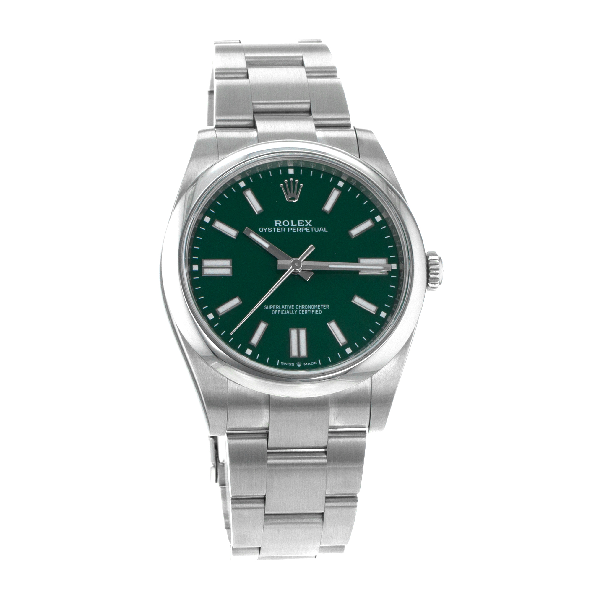 Rolex Oyster Perpetual 41 124300 Green Steel Smooth Oyster Mens Watch 2024 thumbnail 9