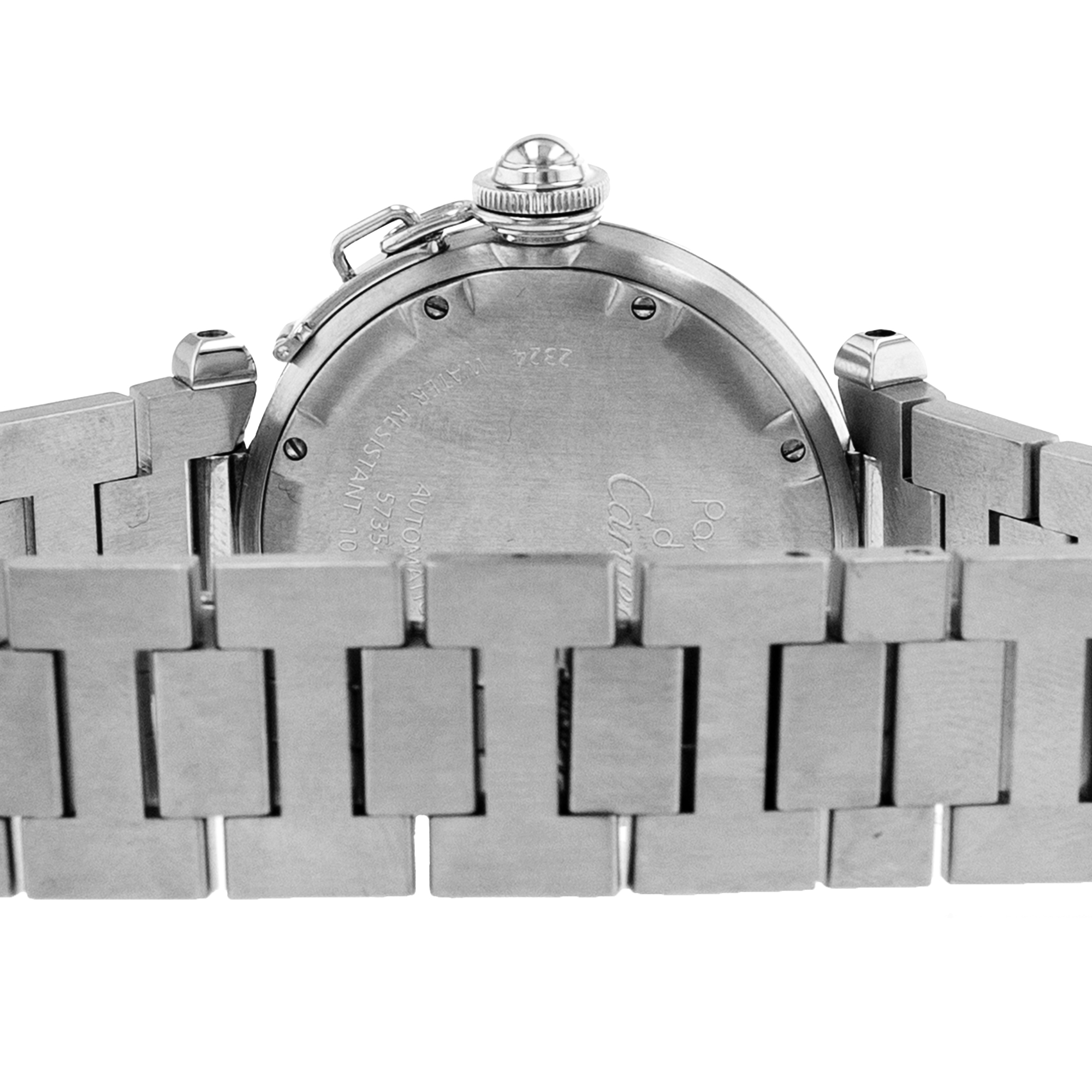Cartier Pasha W31043M7 2324 35mm Black Arabic Steel Automatic Mens Watch thumbnail 10
