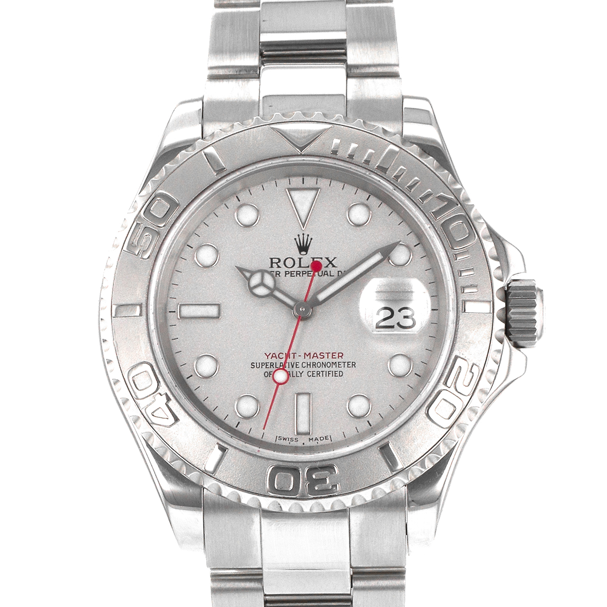 Rolex Yacht-Master 40 16622 Platinum Bezel Silver Steel Oyster Mens Watch 2000 thumbnail 1