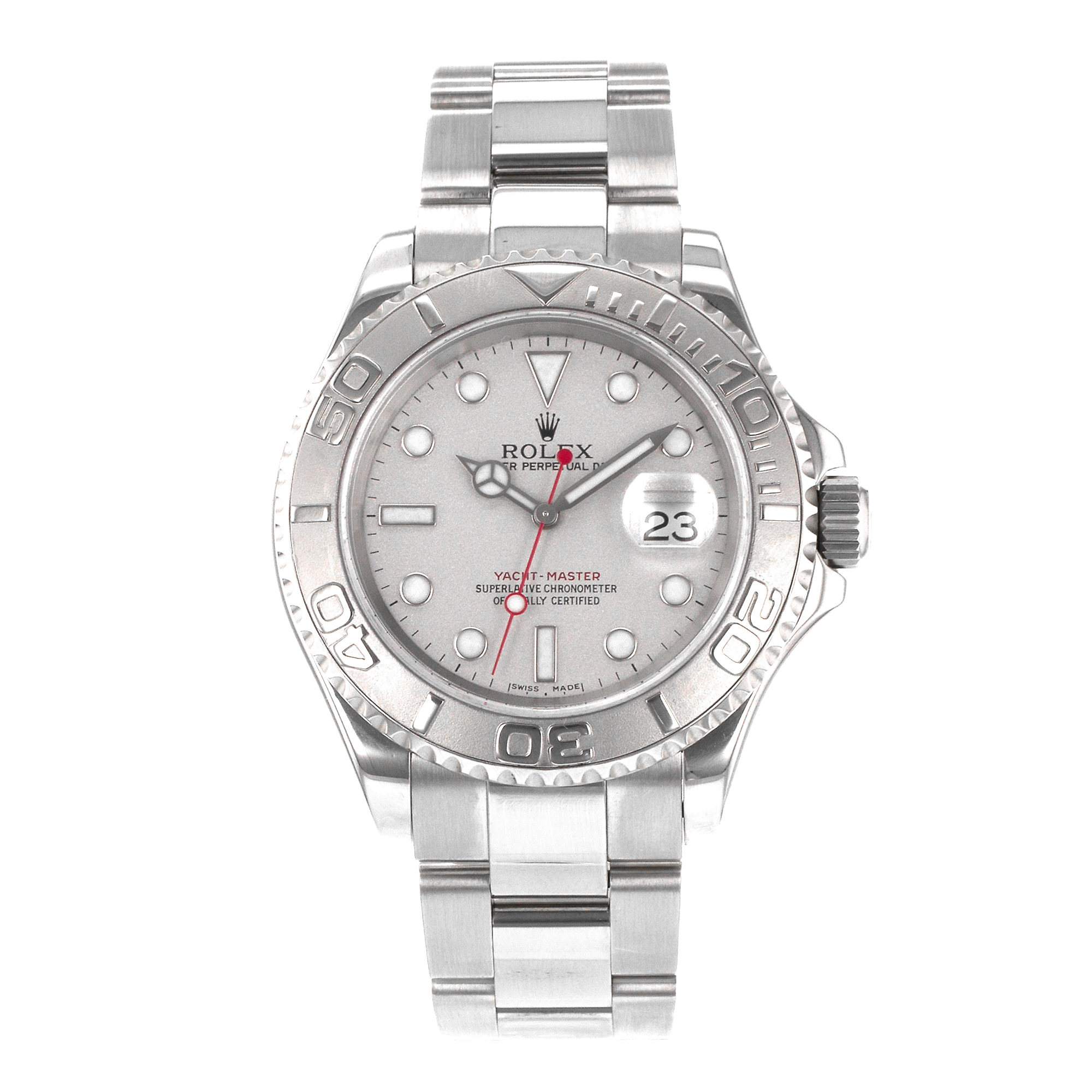 Rolex Yacht-Master 40 16622 Platinum Bezel Silver Steel Oyster Mens Watch 2000 thumbnail 2