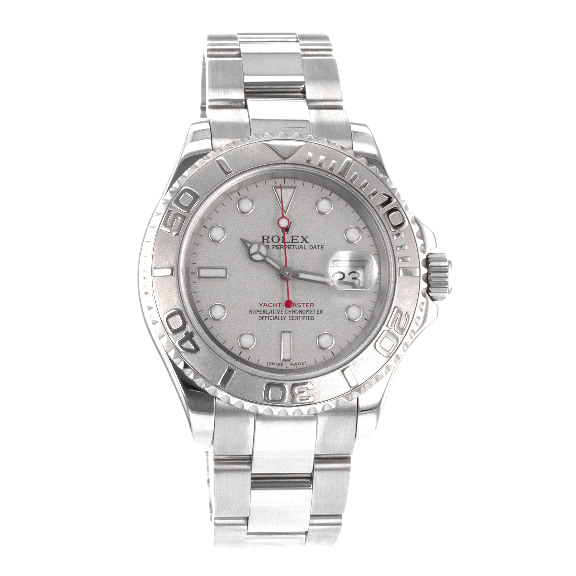 Rolex Yacht-Master 40 16622 Platinum Bezel Silver Steel Oyster Mens Watch 2000 thumbnail 9