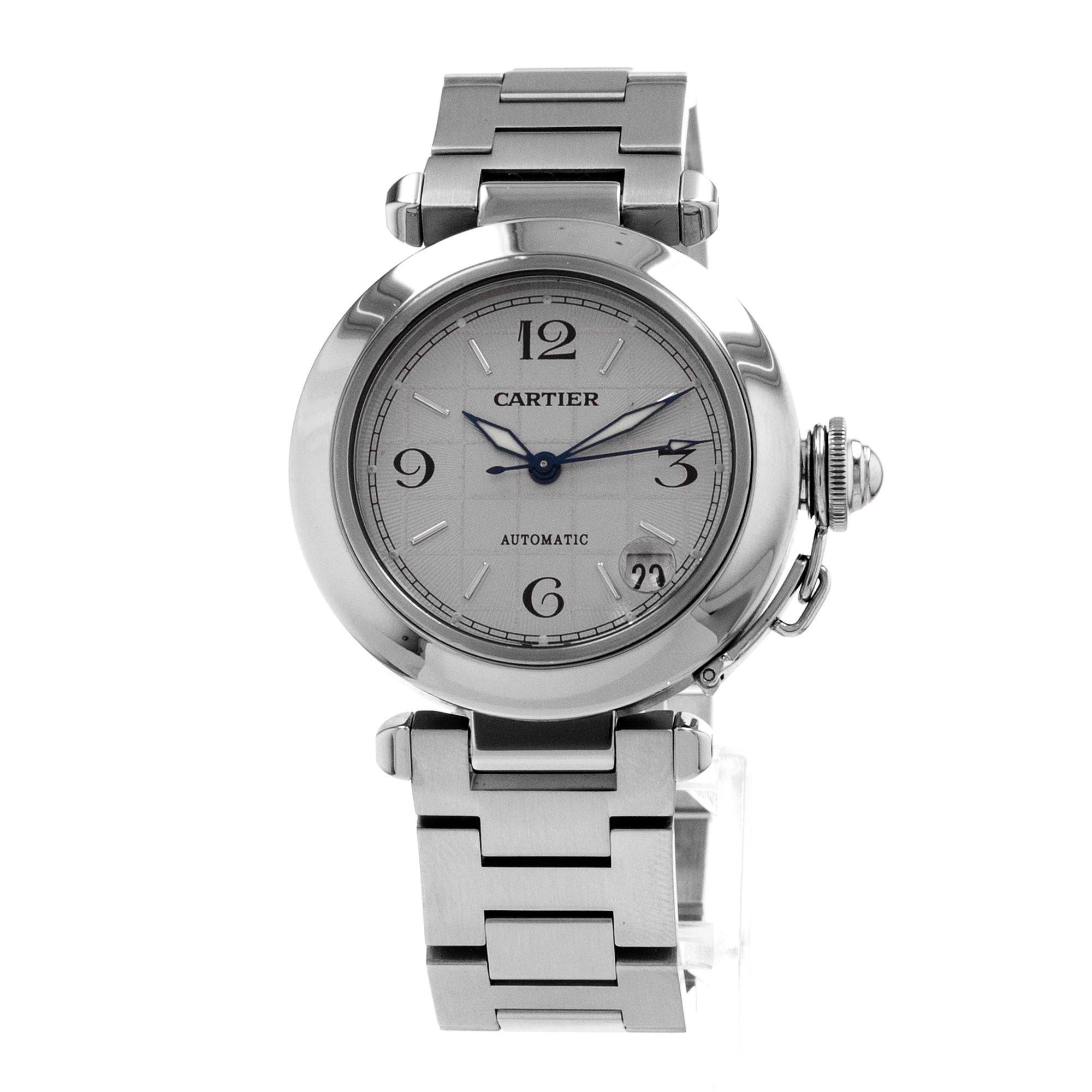 Cartier Pasha W31023M7 2324 35mm Silver Arabic Steel Automatic Ladies Watch thumbnail 3