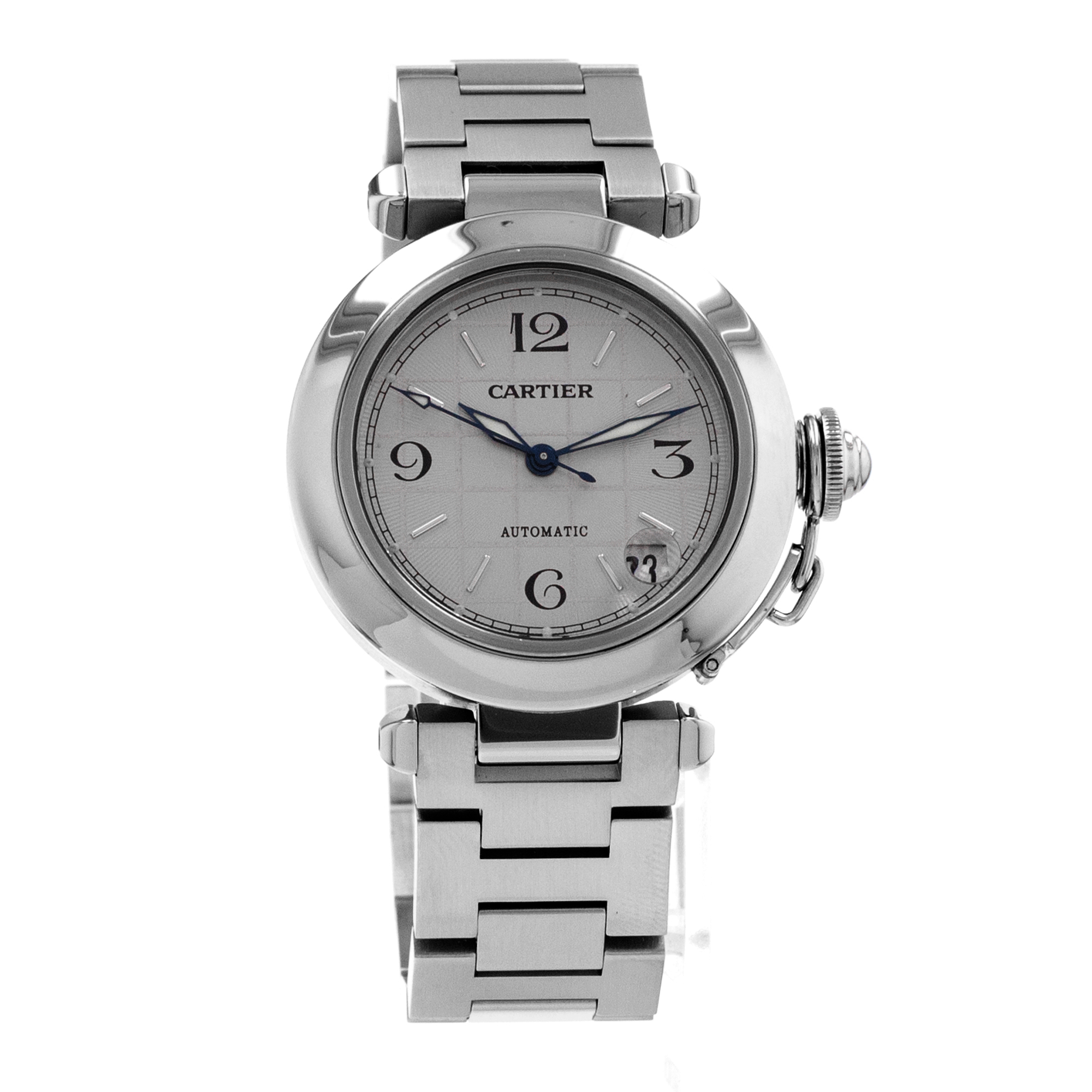 Cartier Pasha W31023M7 2324 35mm Silver Arabic Steel Automatic Ladies Watch thumbnail 8